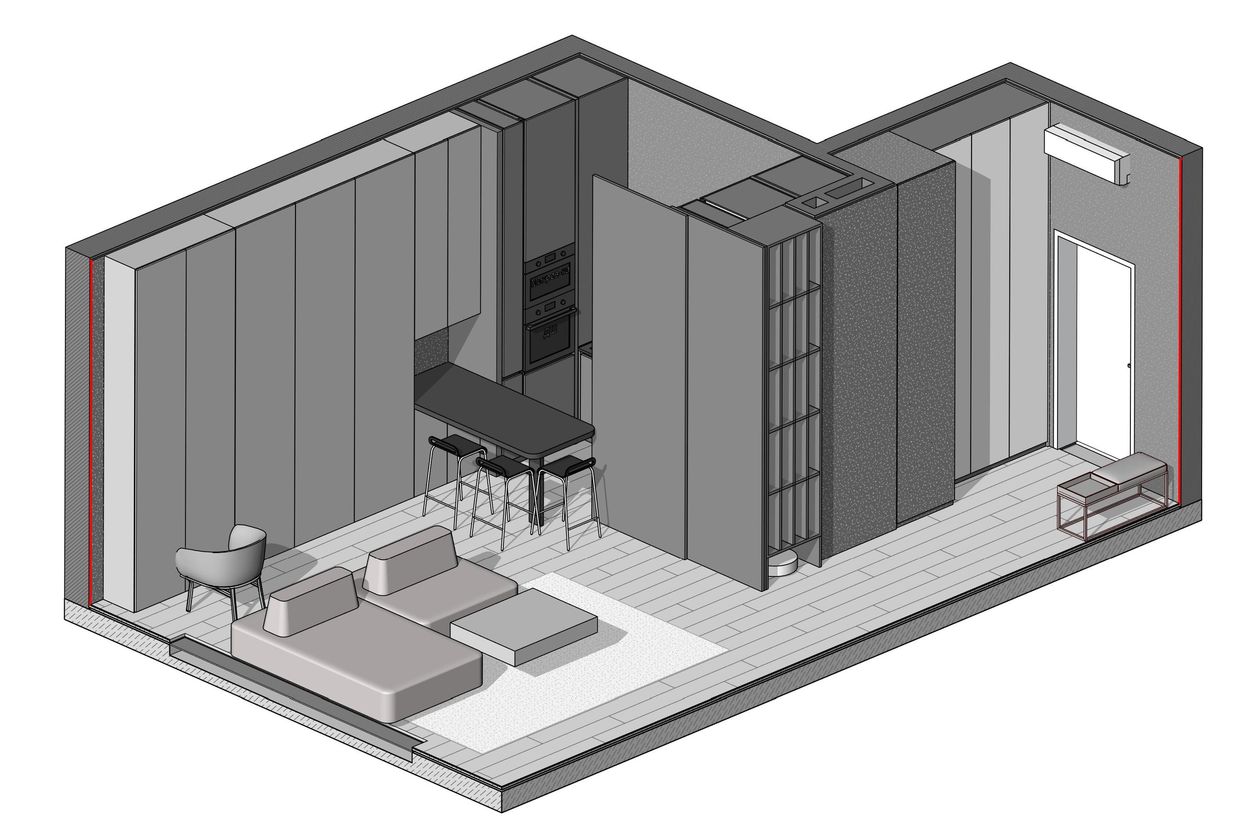 Квартира ЖК Премиум Парк г. Владивосток. Архитектурно-дизайнерское бюро ROOMS