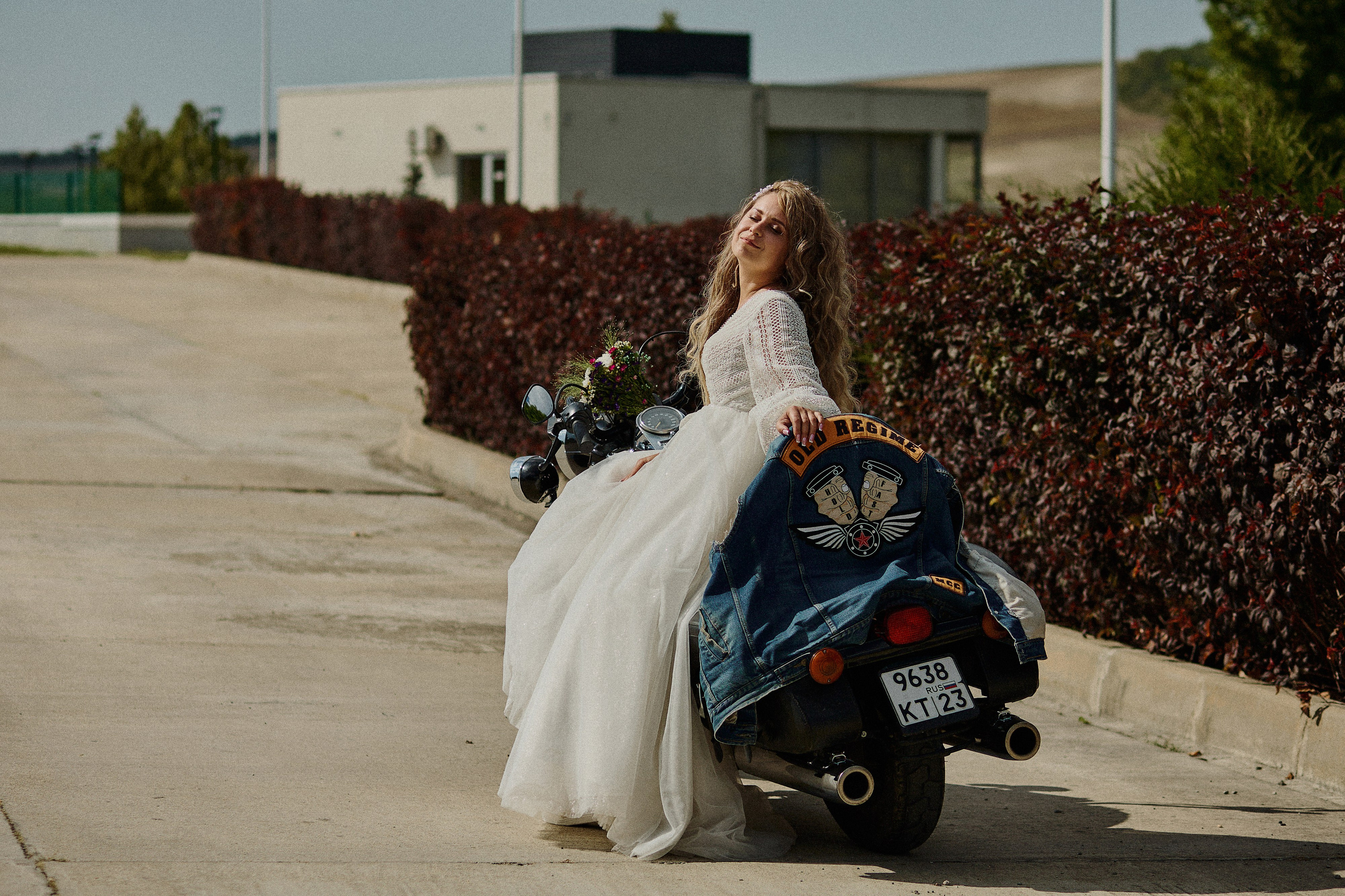 Байкерская свадебная фотосессия