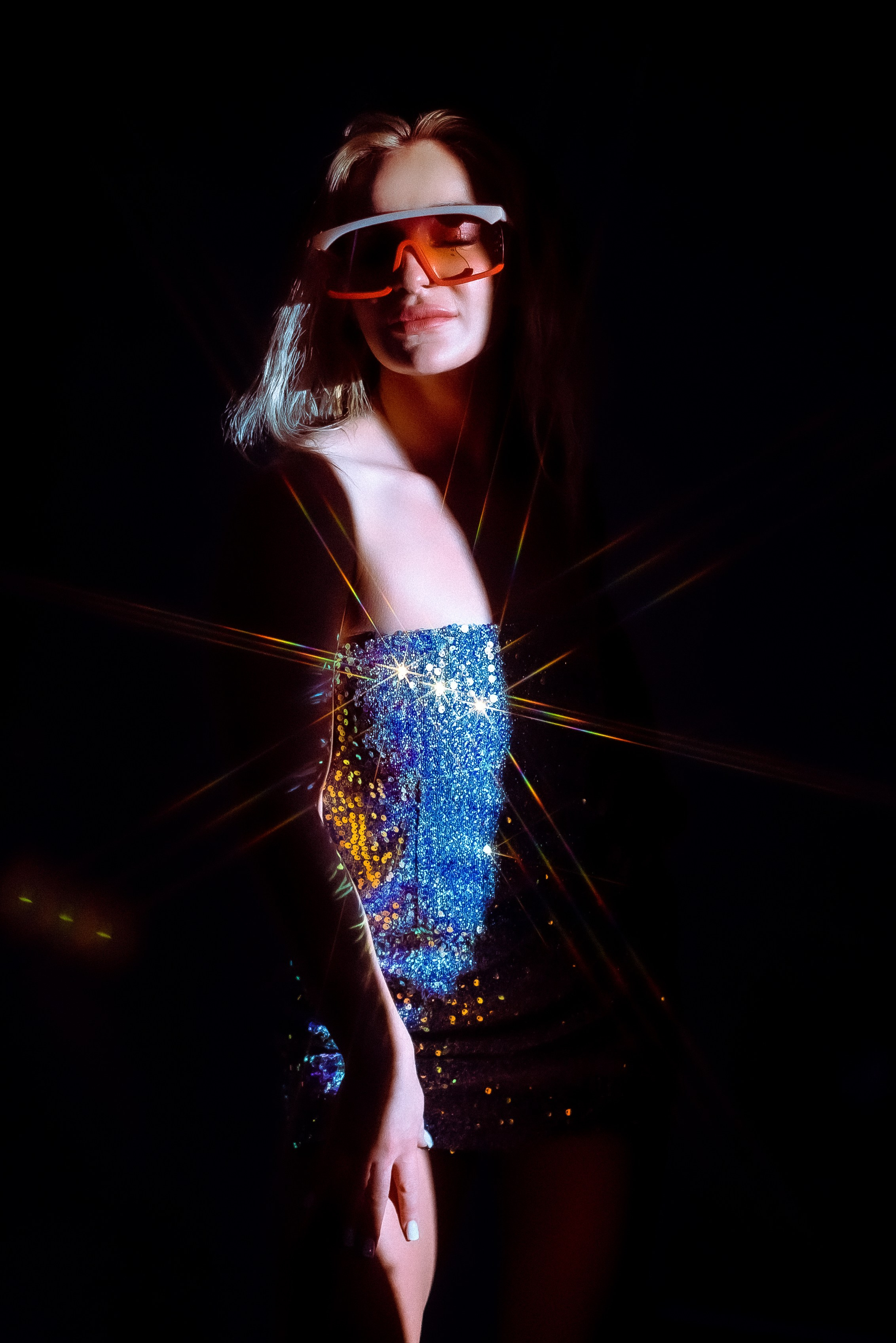 Фотосессия в студии с цветным светом