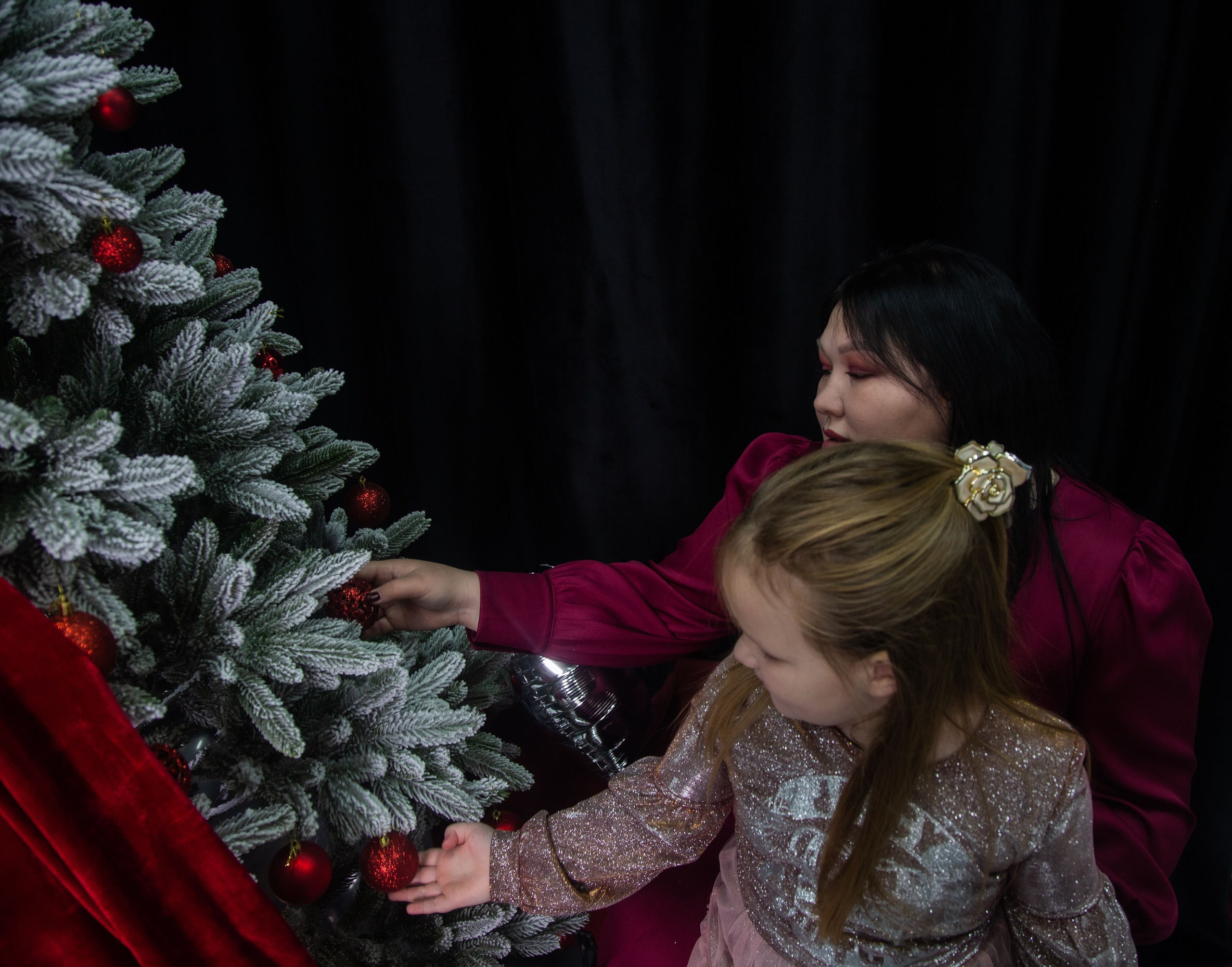 Татьяна и Вера Новогодняя в студии. Фотограф Надежда Абаренова