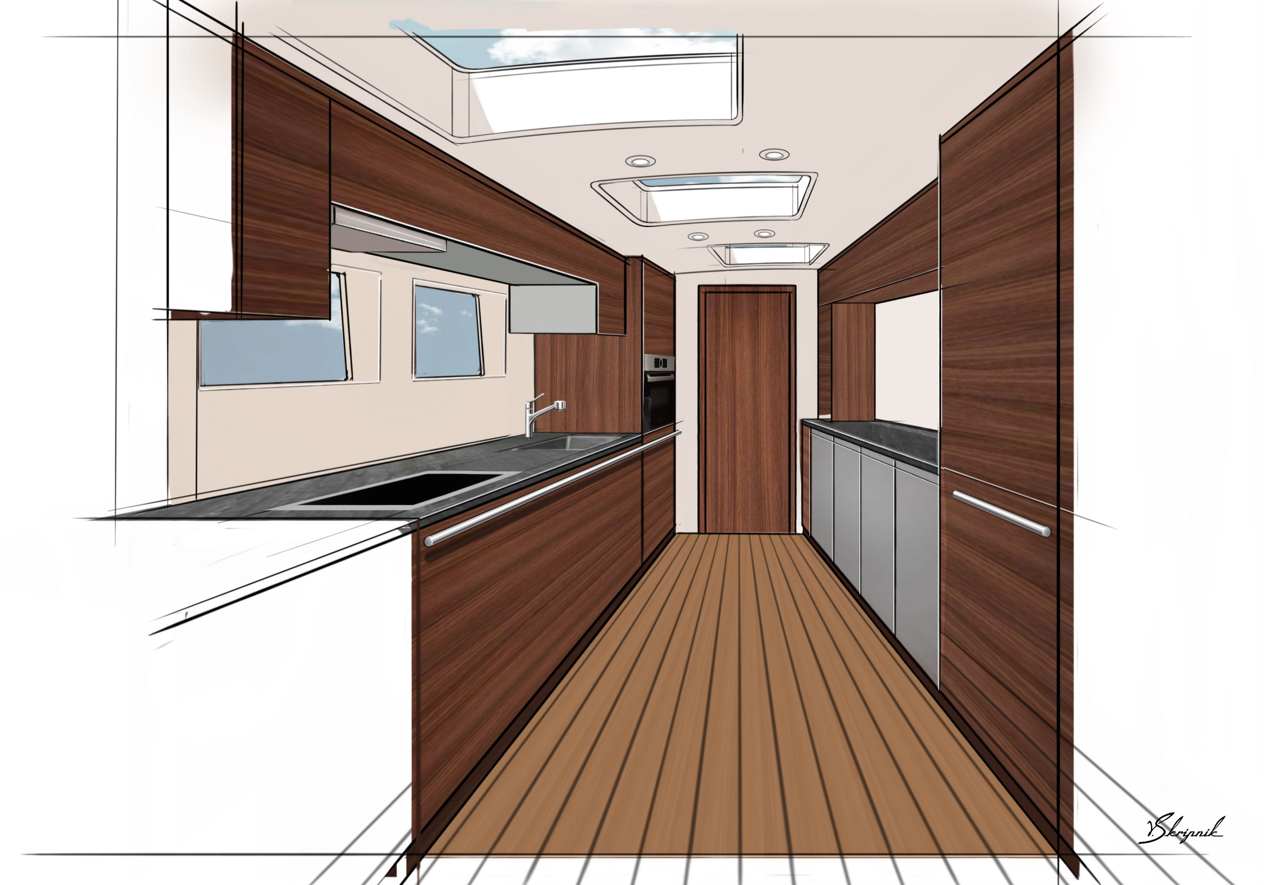 Индивидуальный дизайн парусной яхты Oyster 625. Design Yachts and Cars