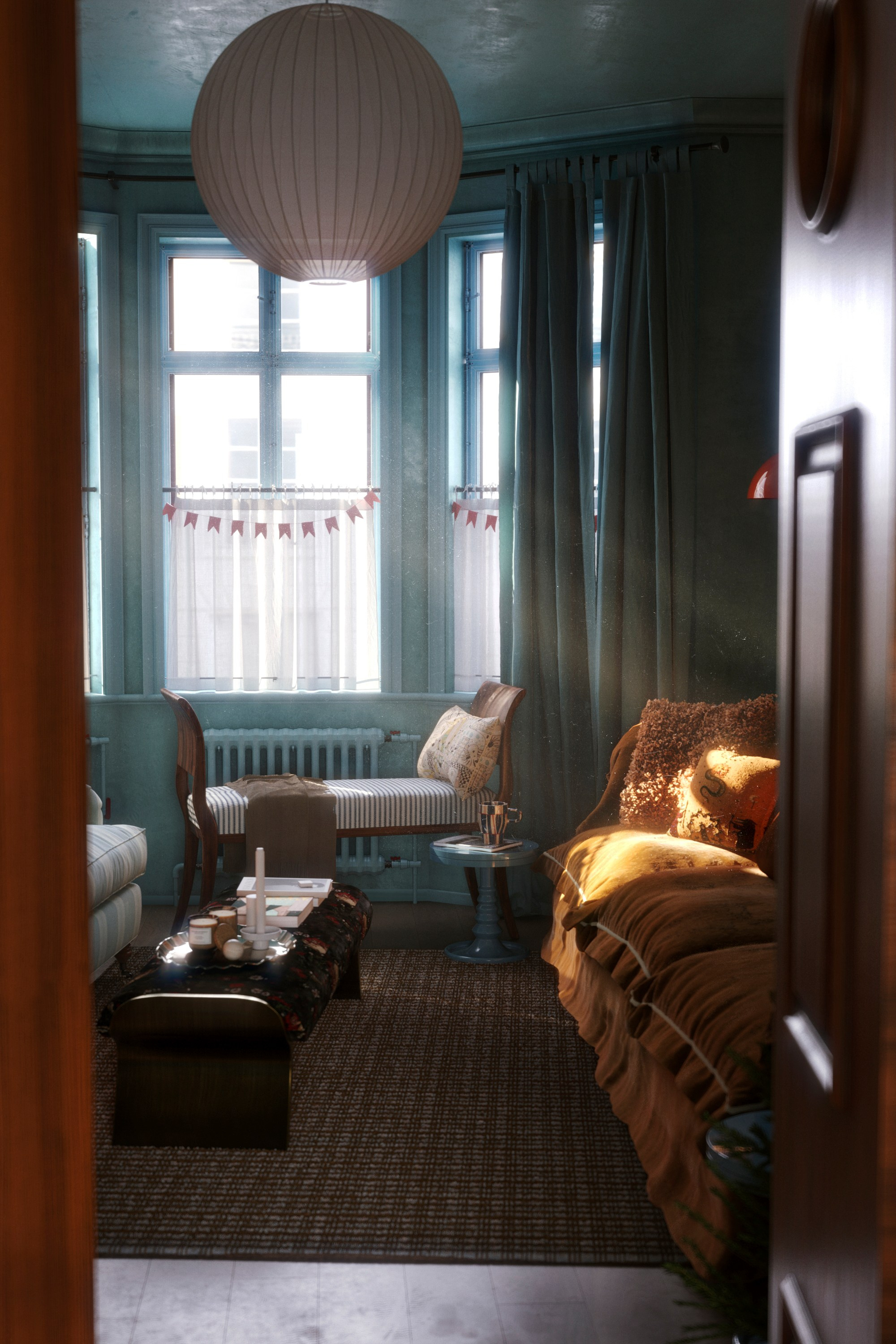 Работа по референсу/ синий. Визуализации Дизайн проектов