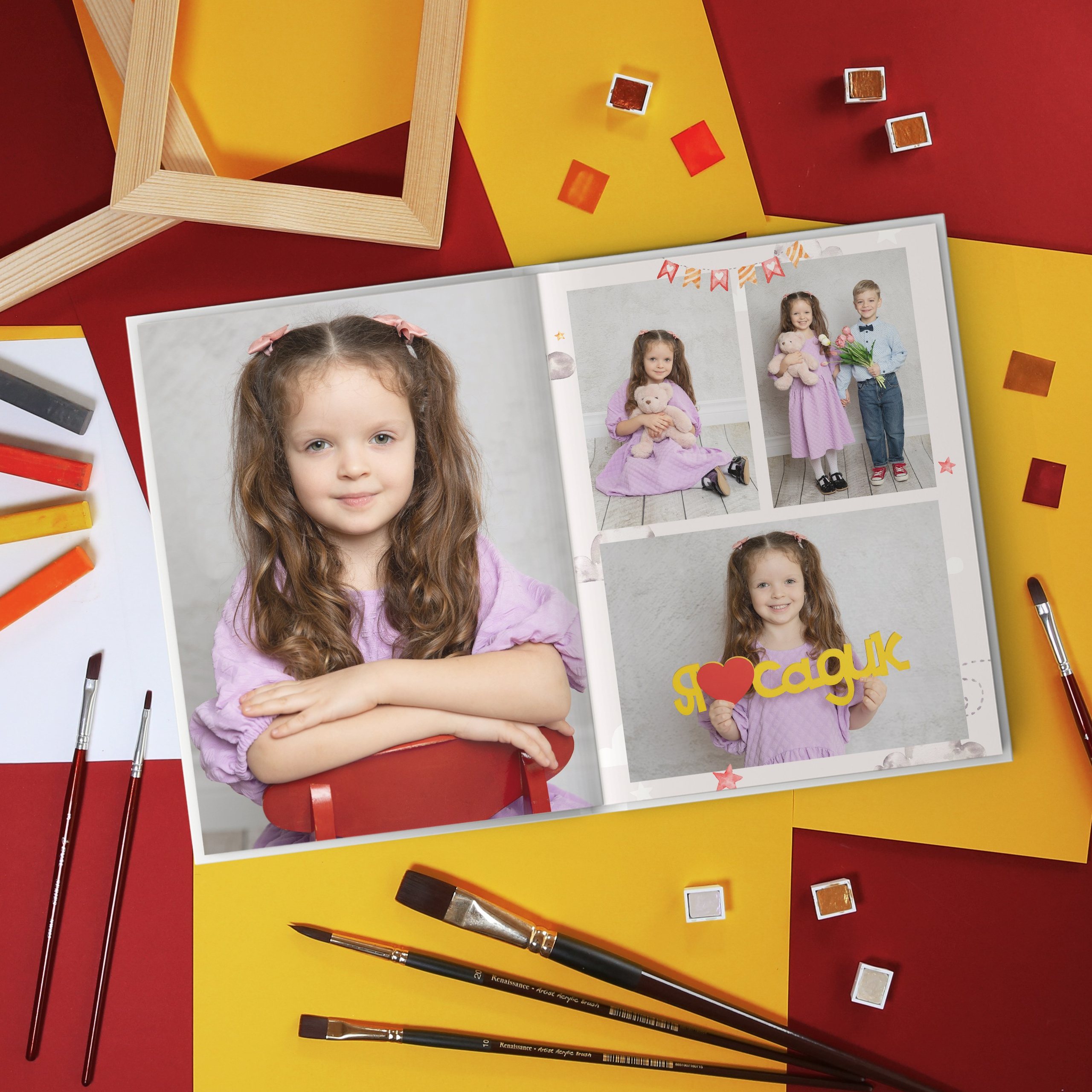 Наполнение и цены на альбомы по ссылке https://school-pages.ru/detskiy-sad-1#section-10687404