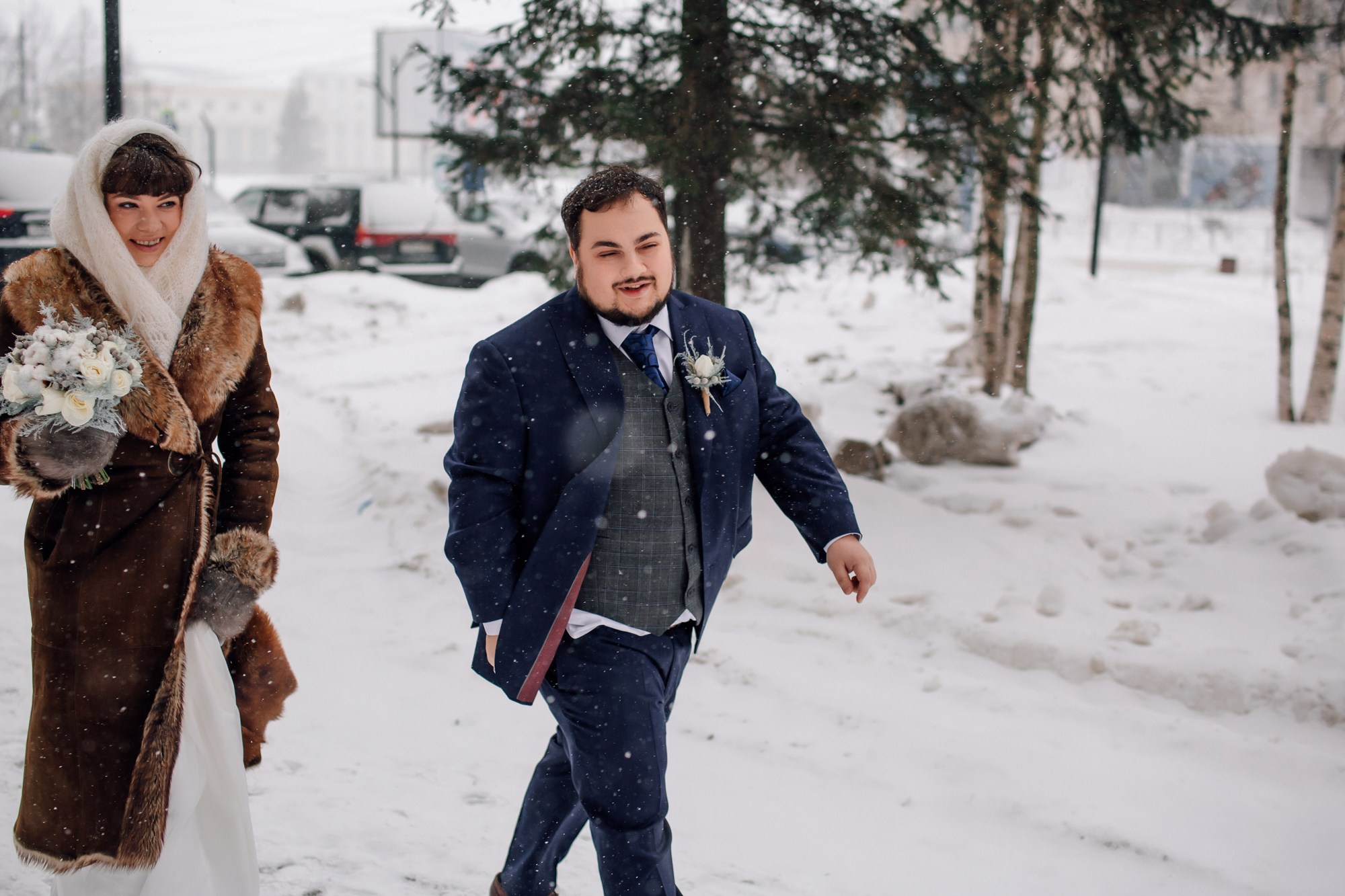 Свадебная съемка зимой. Свадебный фотограф в Архангельске и Северодвинске