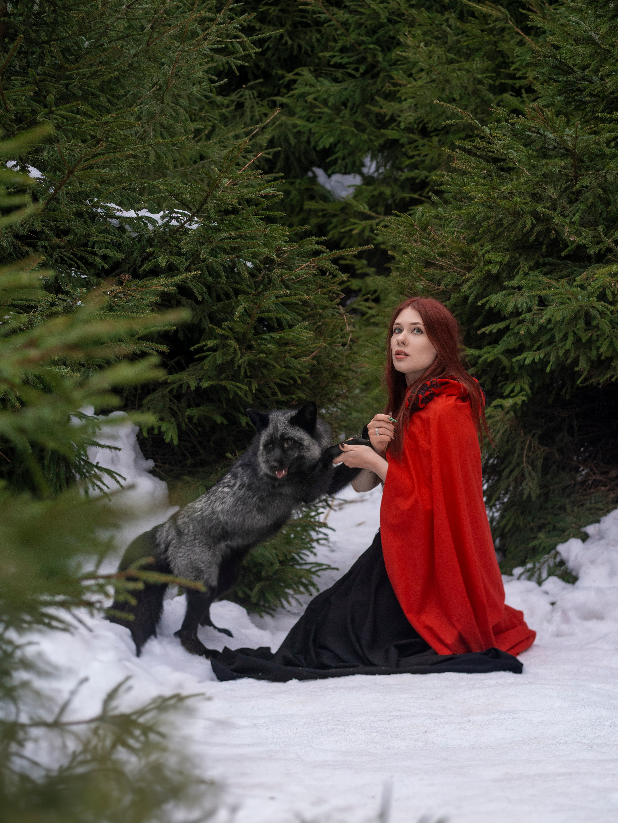 Лина и лис Мигель. Арт фотограф, женский фотограф Москва