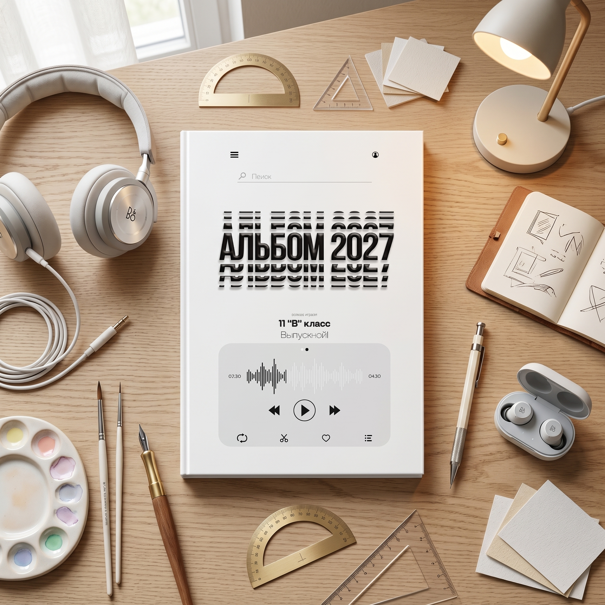 039 Music Player. Дизайны, psd шаблоны школьных и выпускных альбомов и обложек