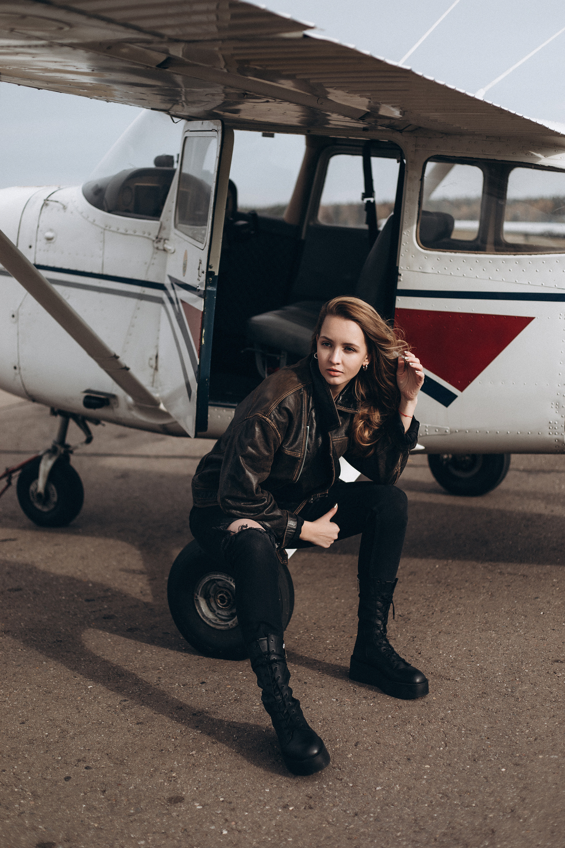 Анастасия. Аэродром Новинки. Женский портретный фотограф в Москве Елена Разина