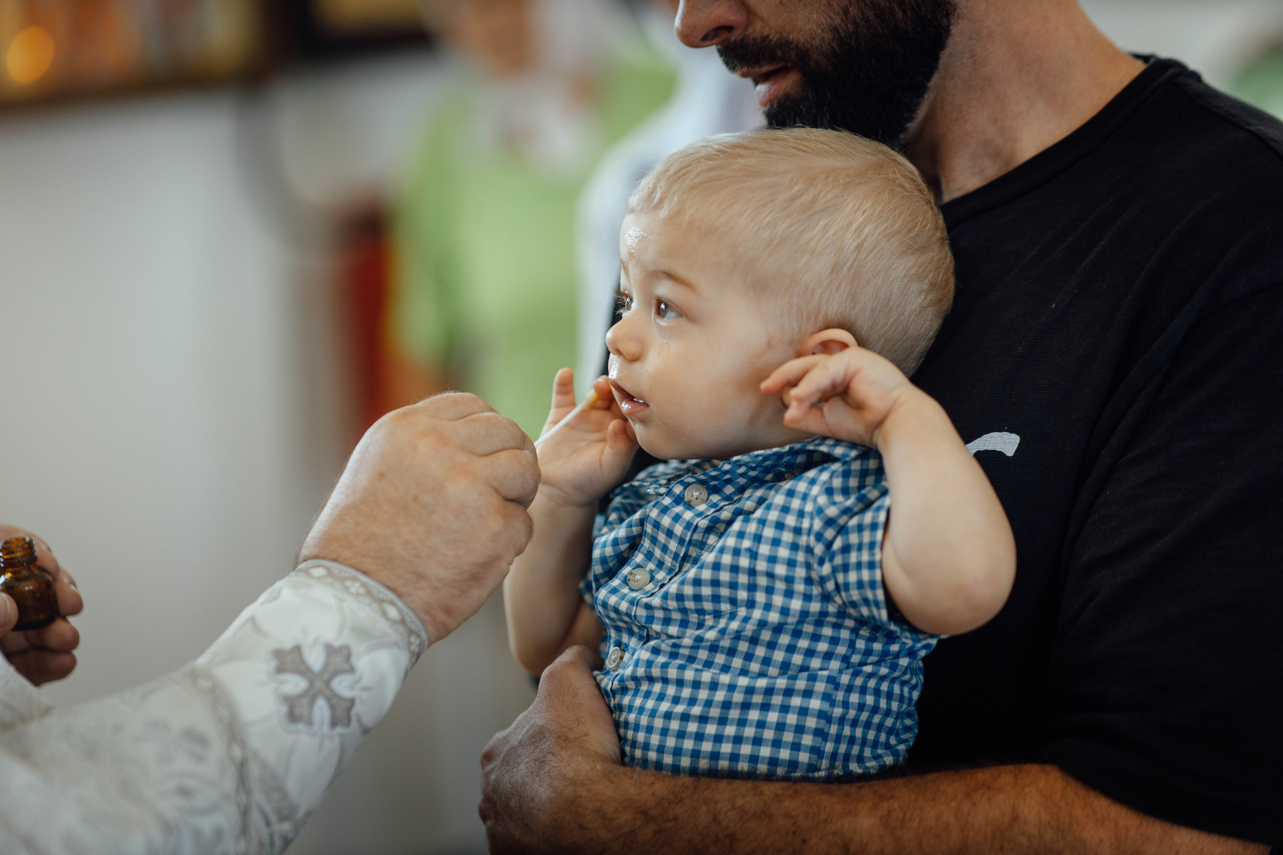 Крещение Энвера (Михаила), д. Колядищи, храм Успения Пр. Богородицы, август 2025