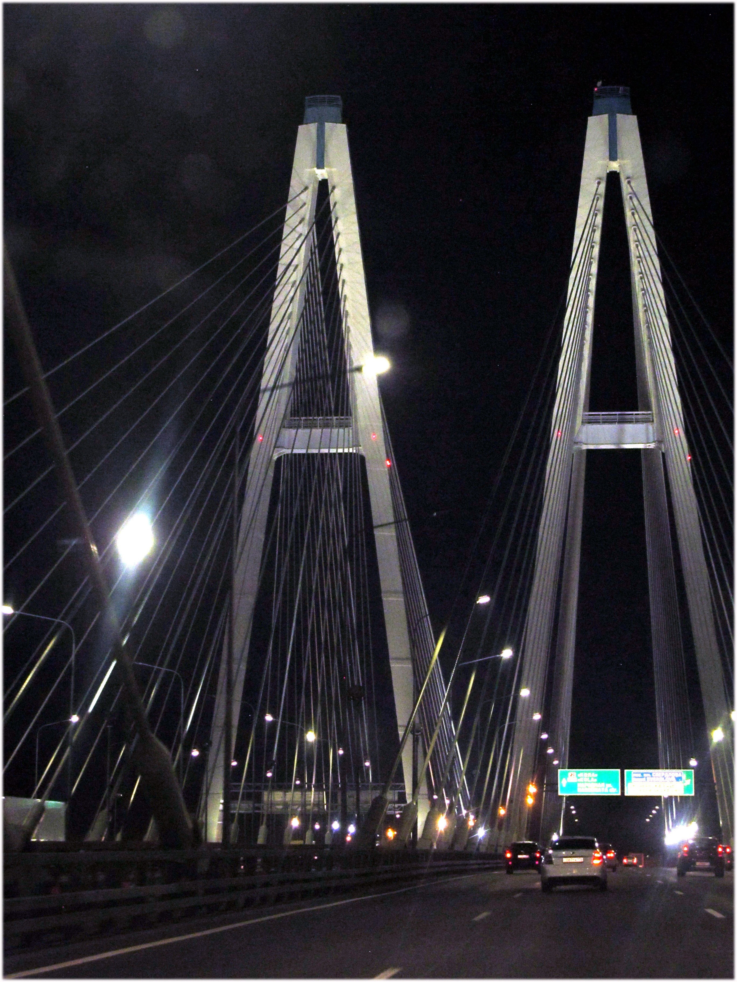 ночь.дорога.мост