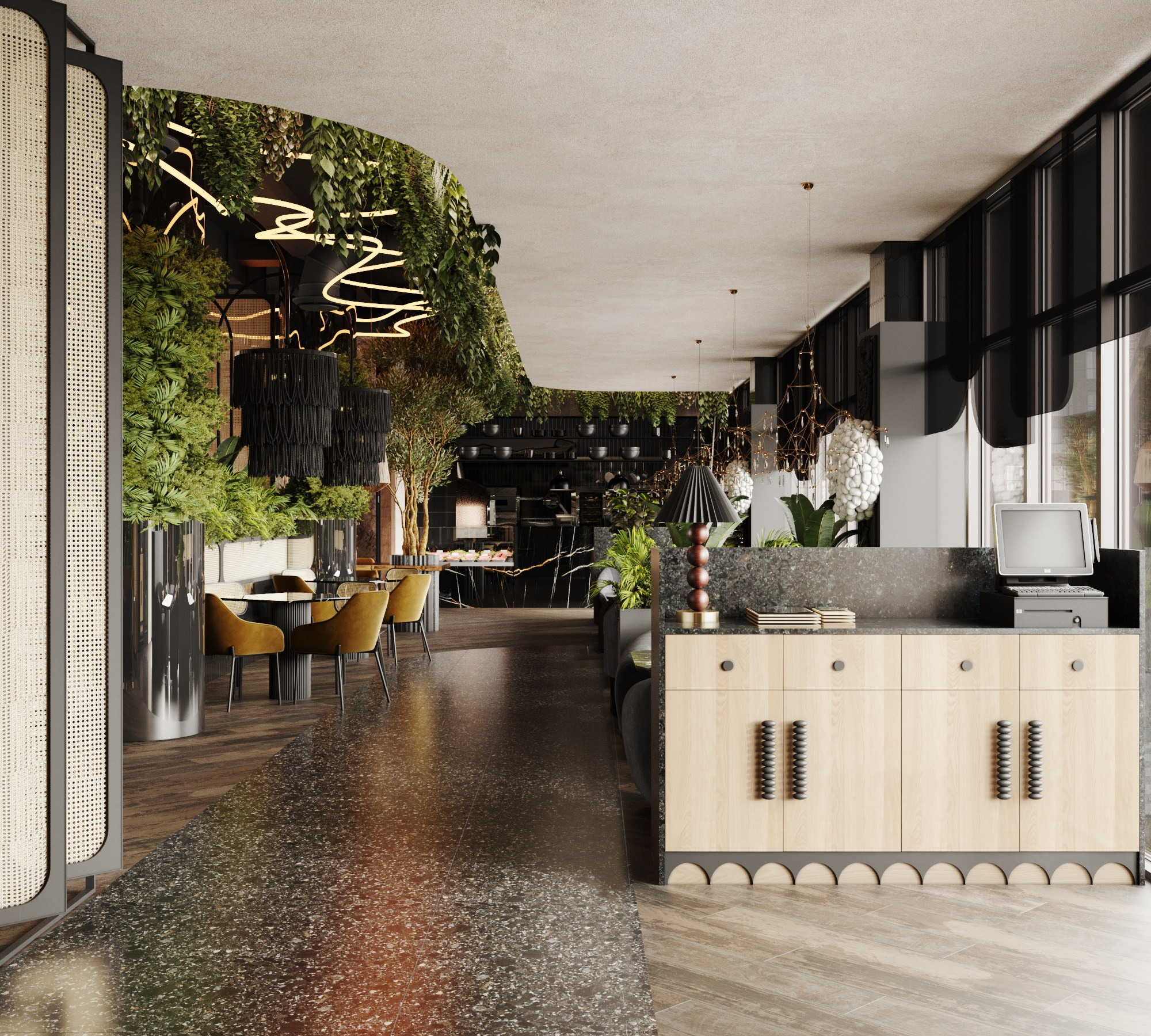 Проект Ресторан. Интерьерная 3D Визуализация