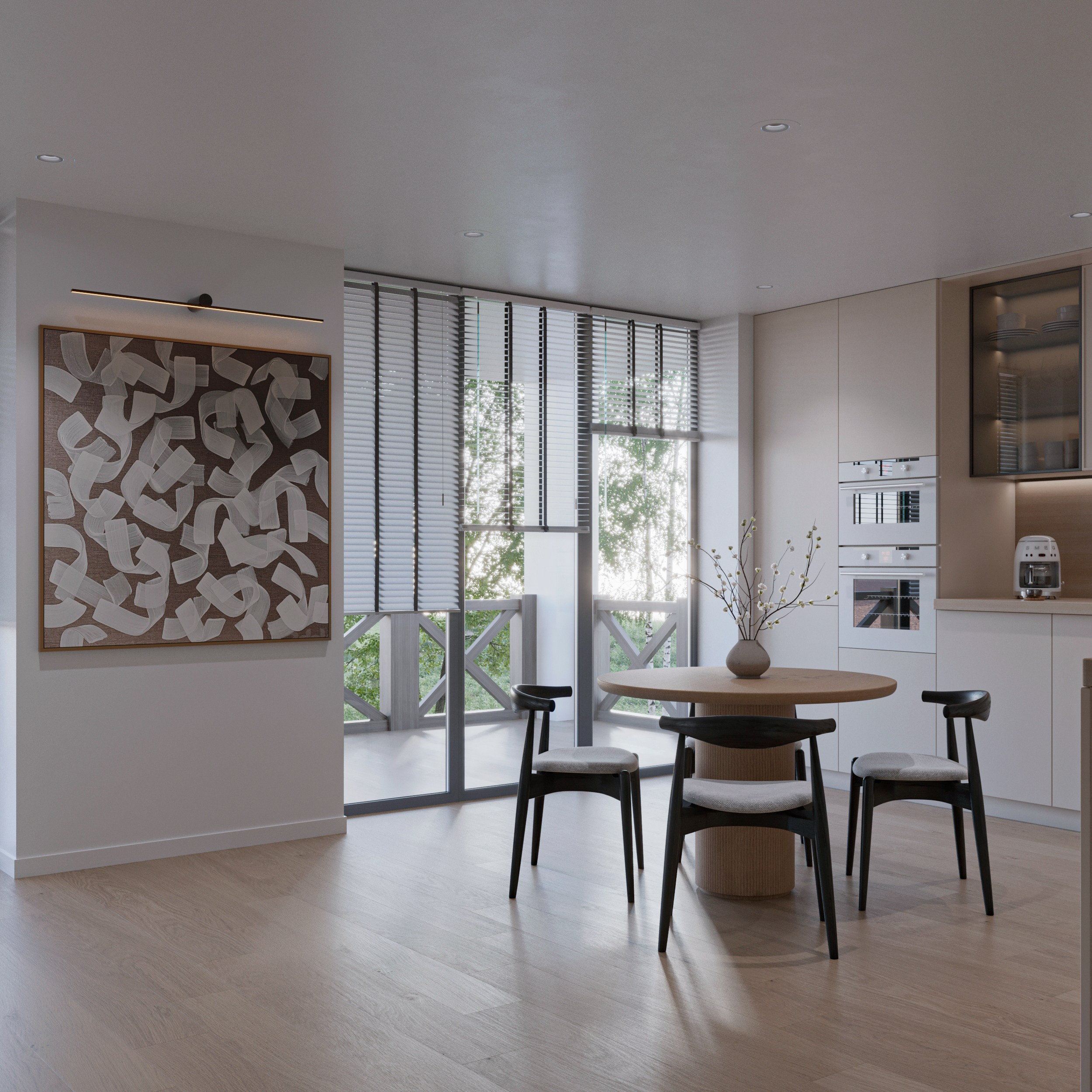 Open space. 3D visualization of exteriors and interiors