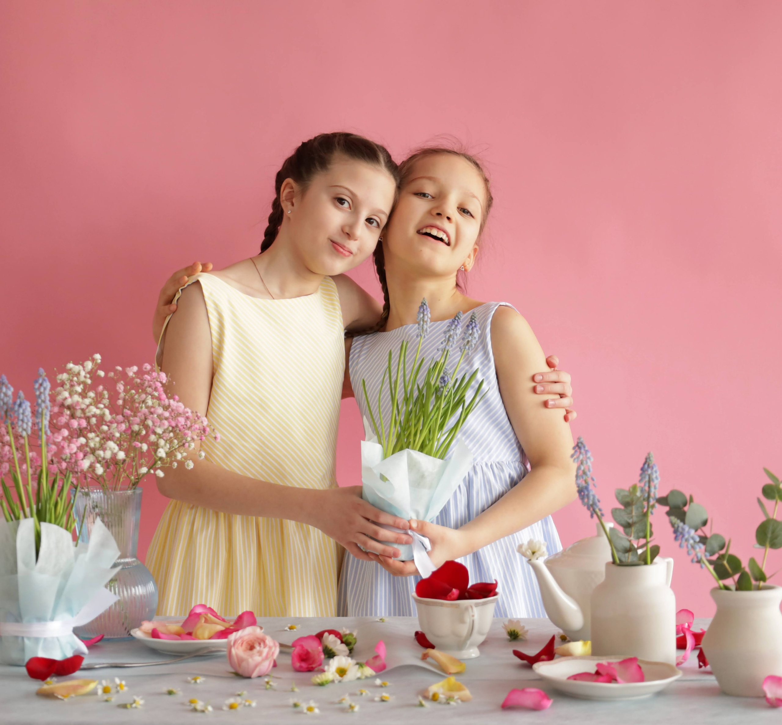 Фотосессия с цветами в фотостудии