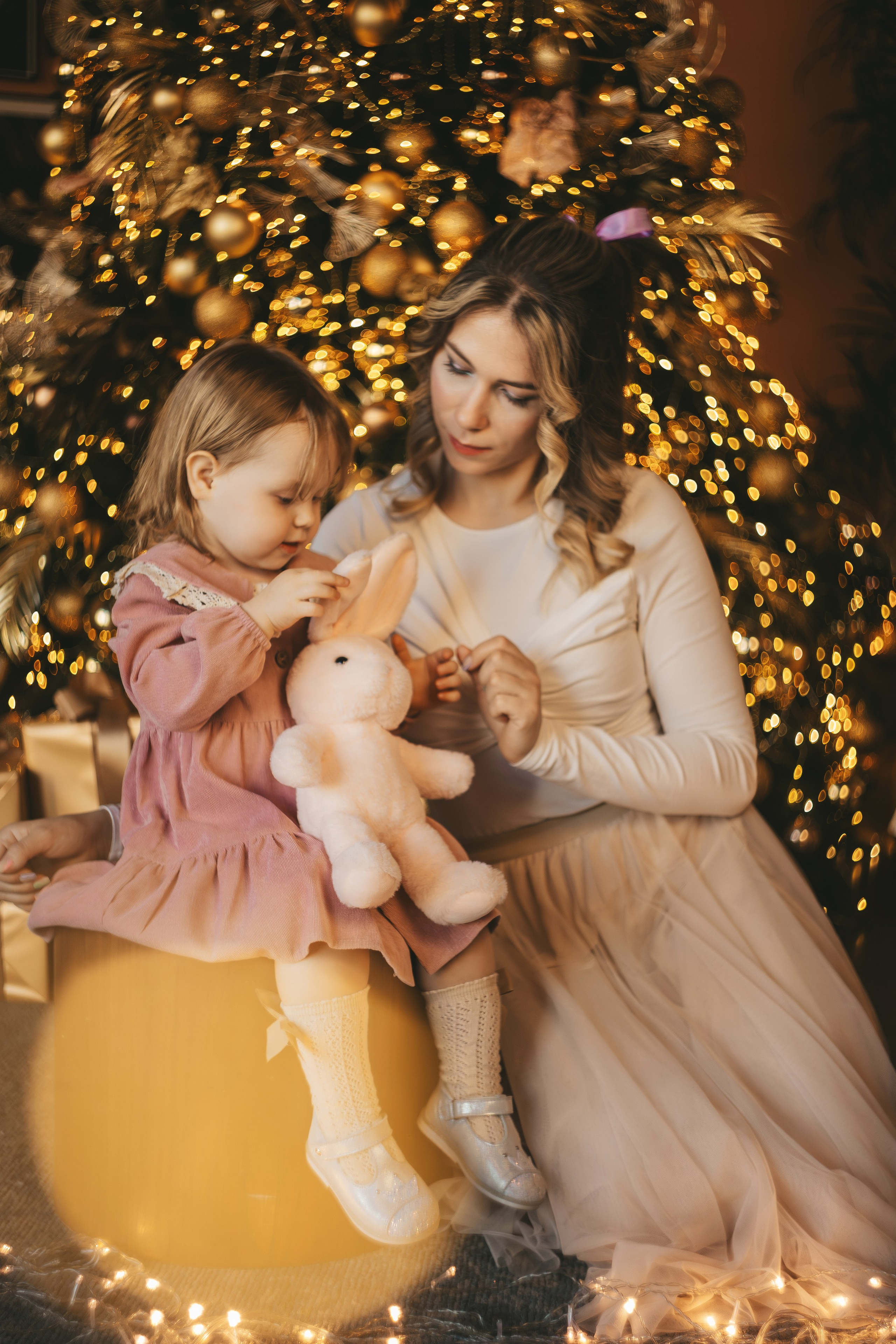 Новогодняя семейная съемка в студии. Семейный и женский фотограф в Москве Надежда Воробьева