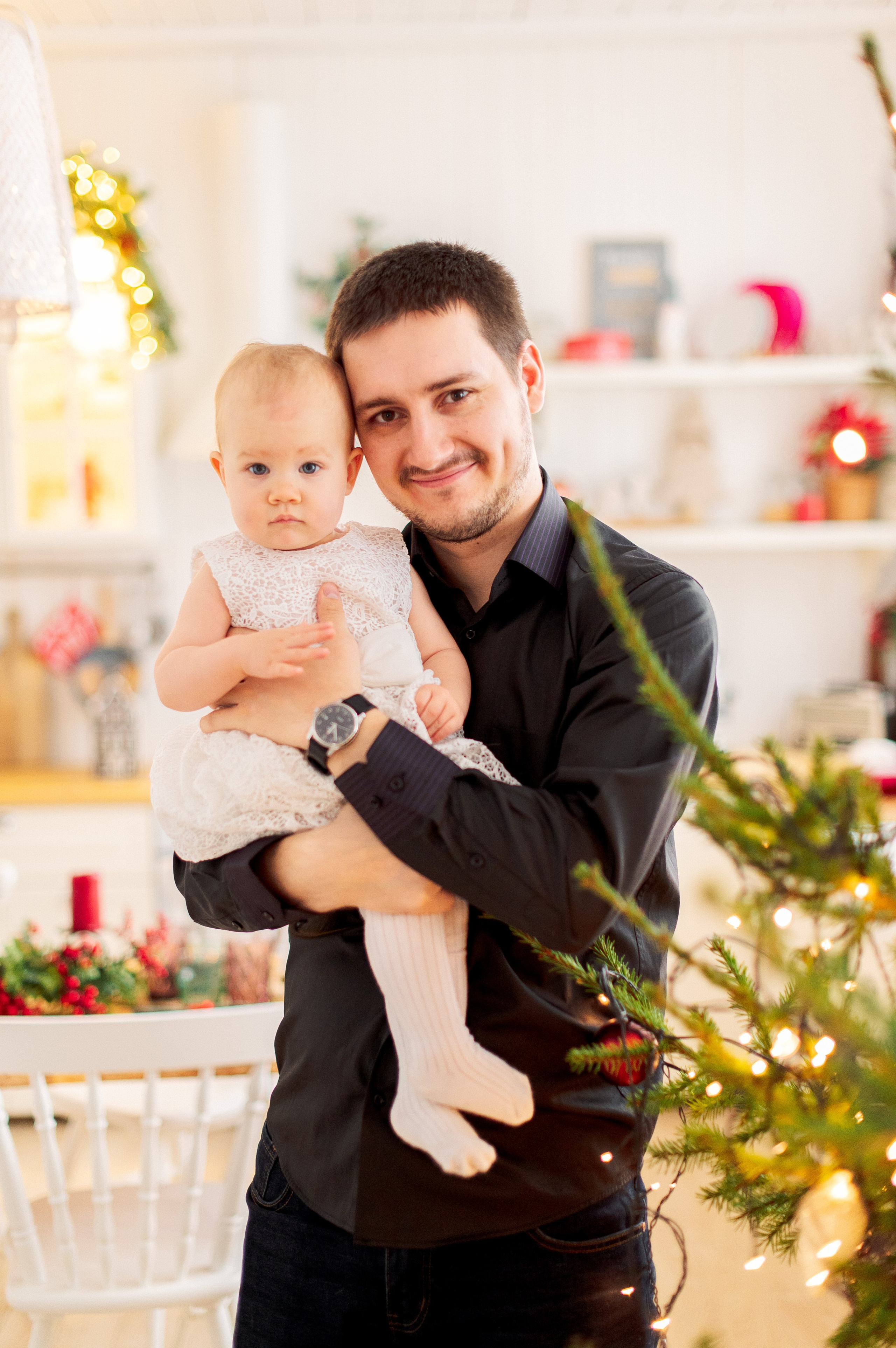 Семейная новогодняя фотосессия в студии. Семейный и свадебный фотограф в Санкт-Петербурге Гришин Юрий