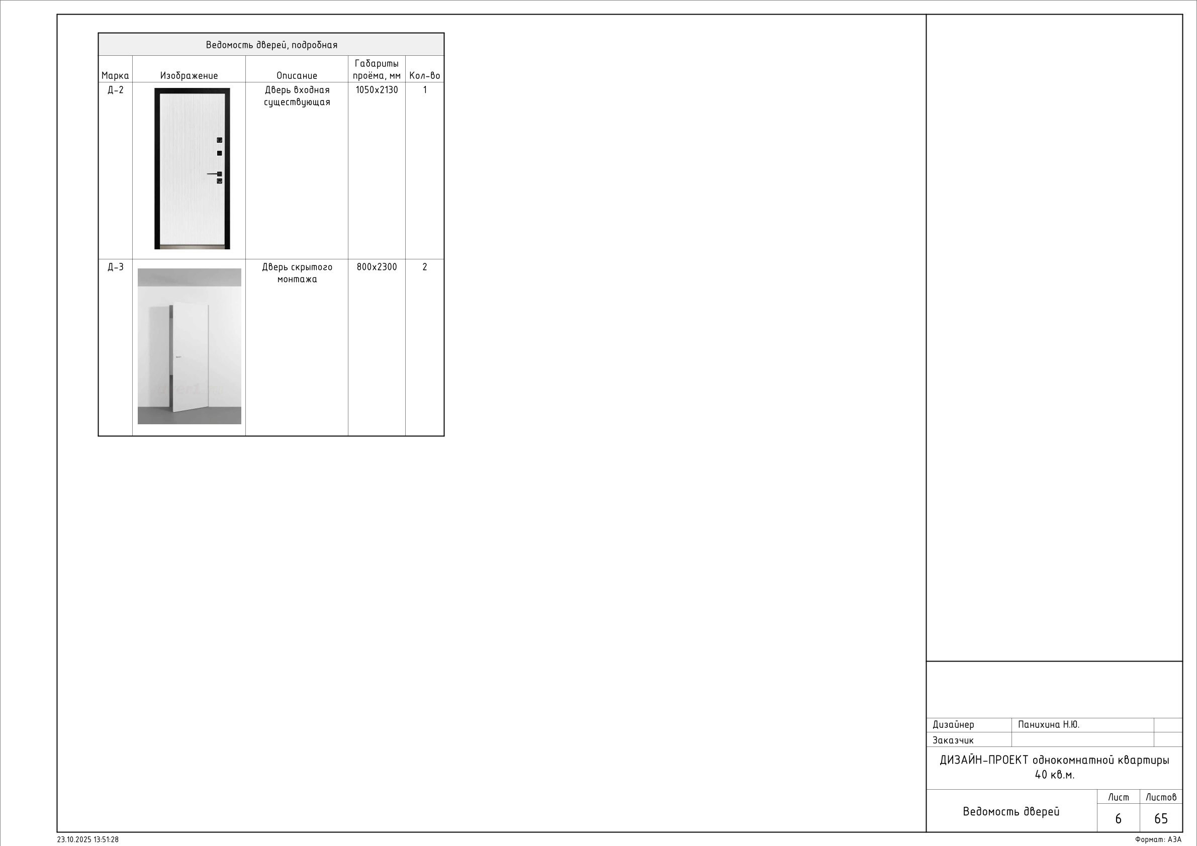Пример проекта. Дизайнер для Ваших уникальных интерьеров Панихина Наталья
