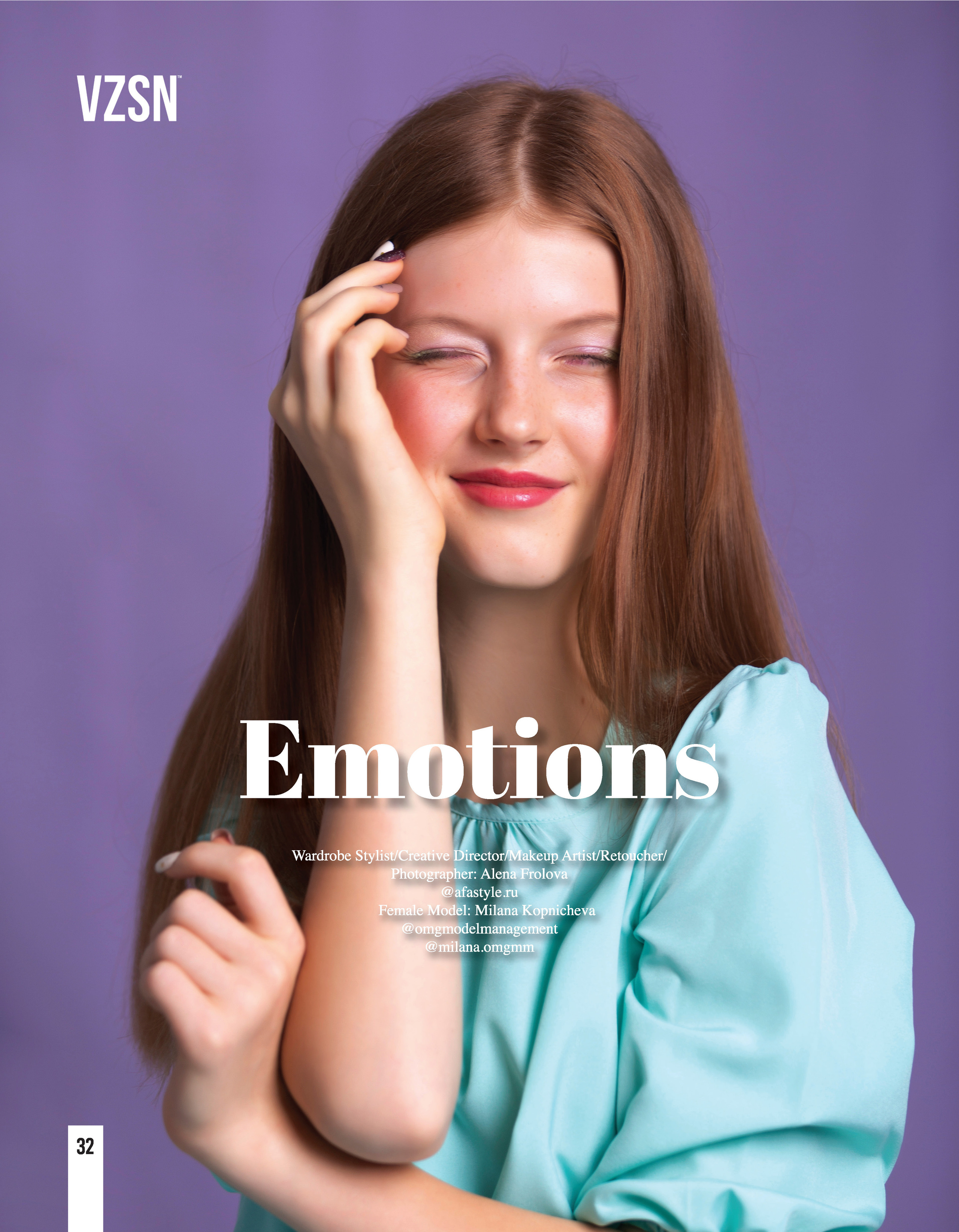 Журнал «VZSN magazine» май 2021. Beauty и Fashion фотограф в Сочи и в Москве Алена Фролова