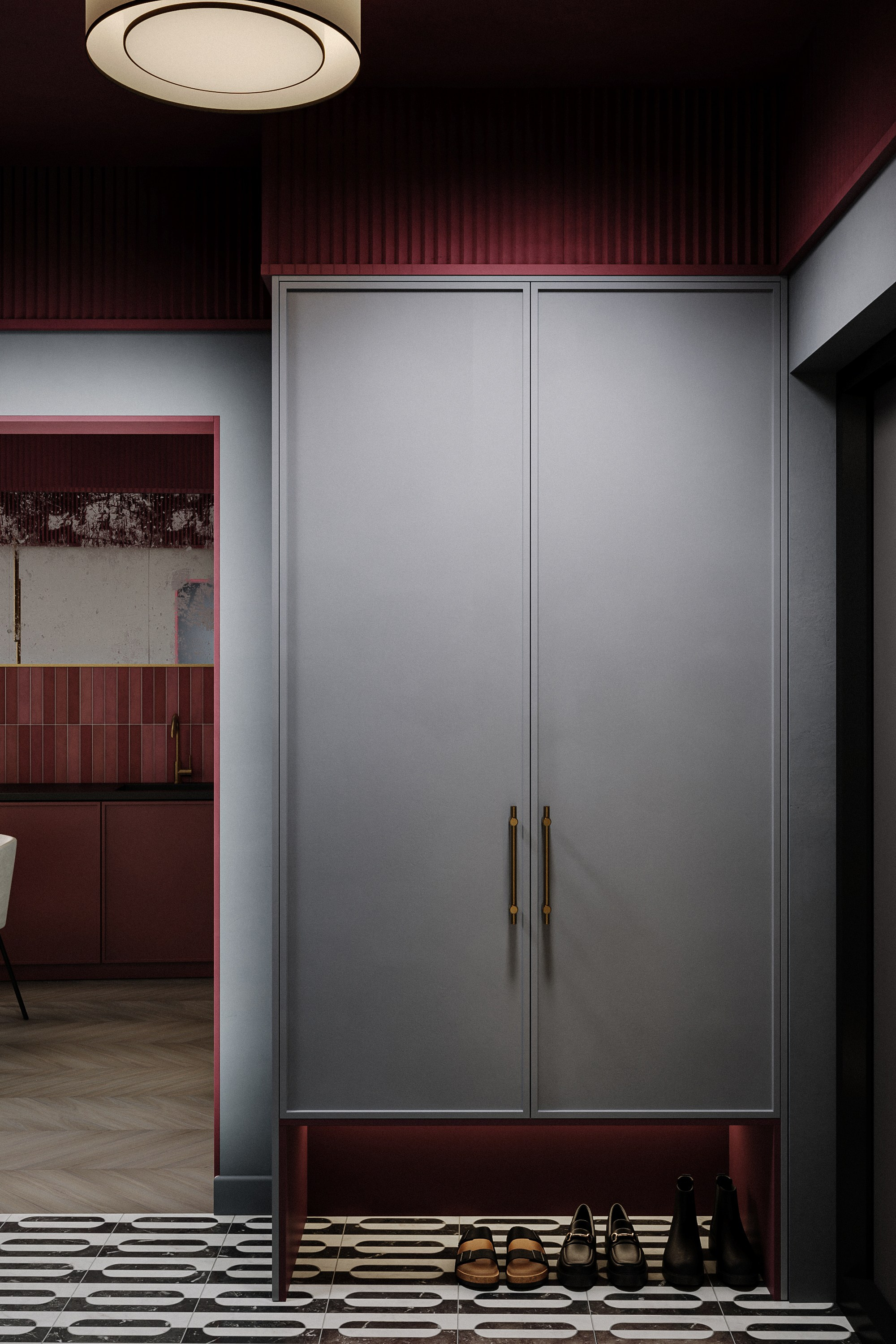 Яркая квартира. Stone Alina Интерьерная визуализация