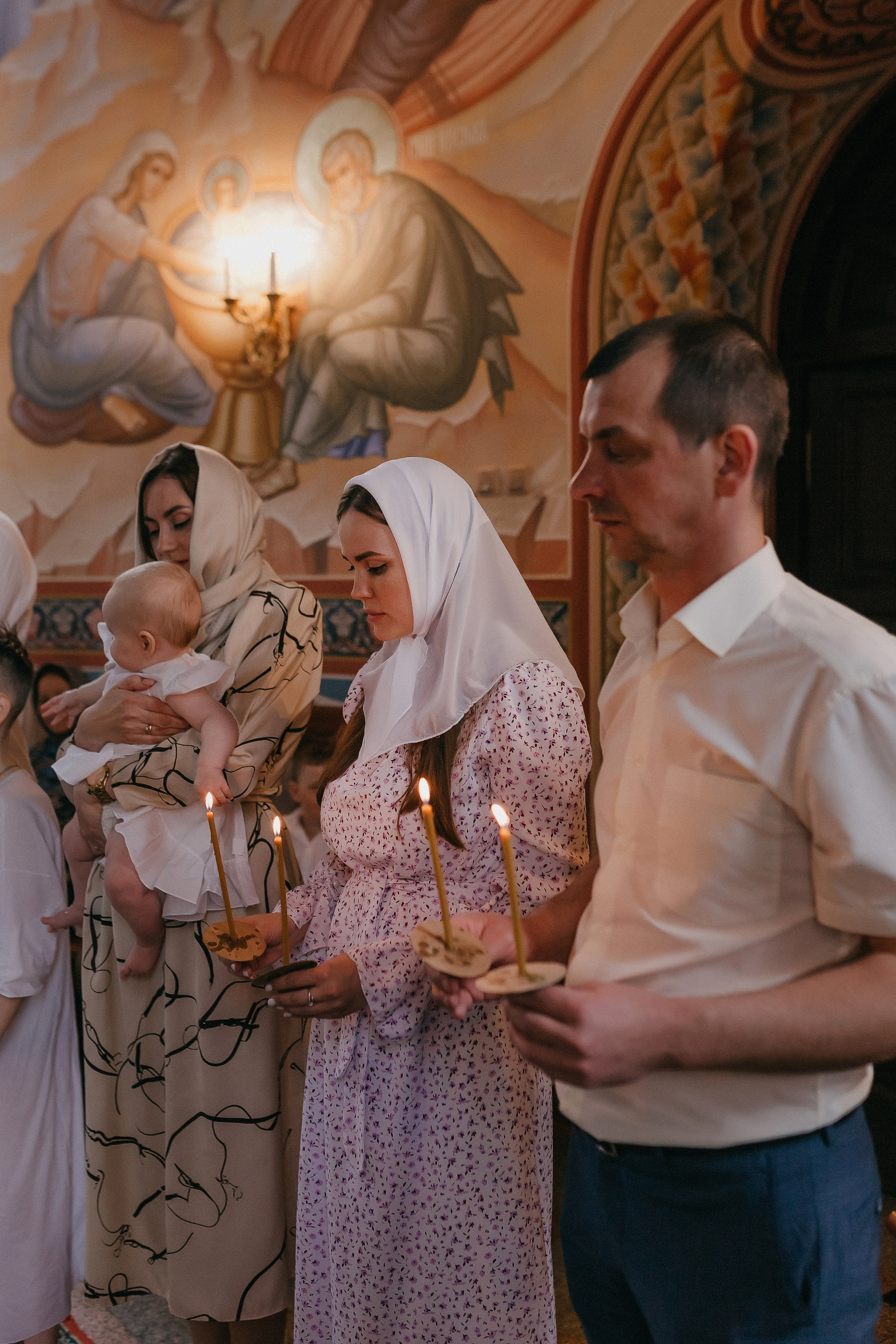 Крещение Артёма и Валерии. Храм Георгия Победоносца. Семейный фотограф в Сургуте