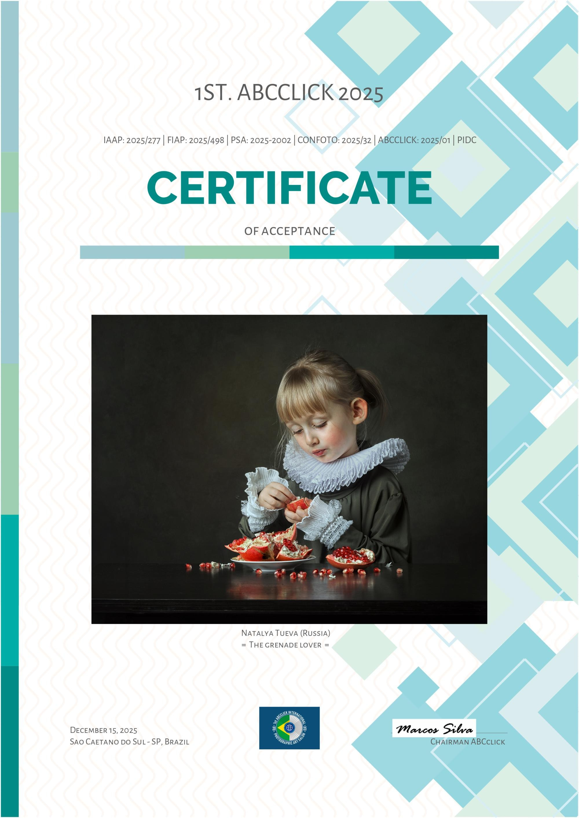 Дипломы и сертификаты. Фотограф Наталья Туева FineArt съёмка