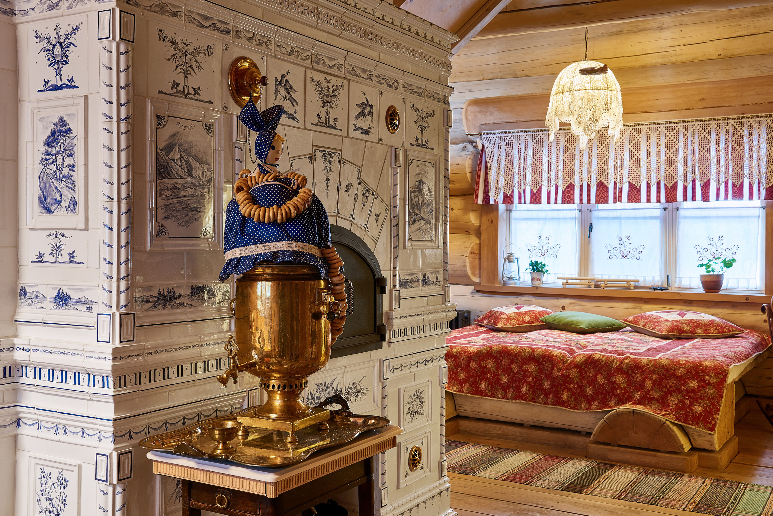 Интерьер деревянного дома в русском стиле в Подмосквовье. Ольга Саакян Ι Дизайн интерьера в Москве: планировка, подбор отделочных материалов, чертежи для строителей и надзор за ремонтом квартиры