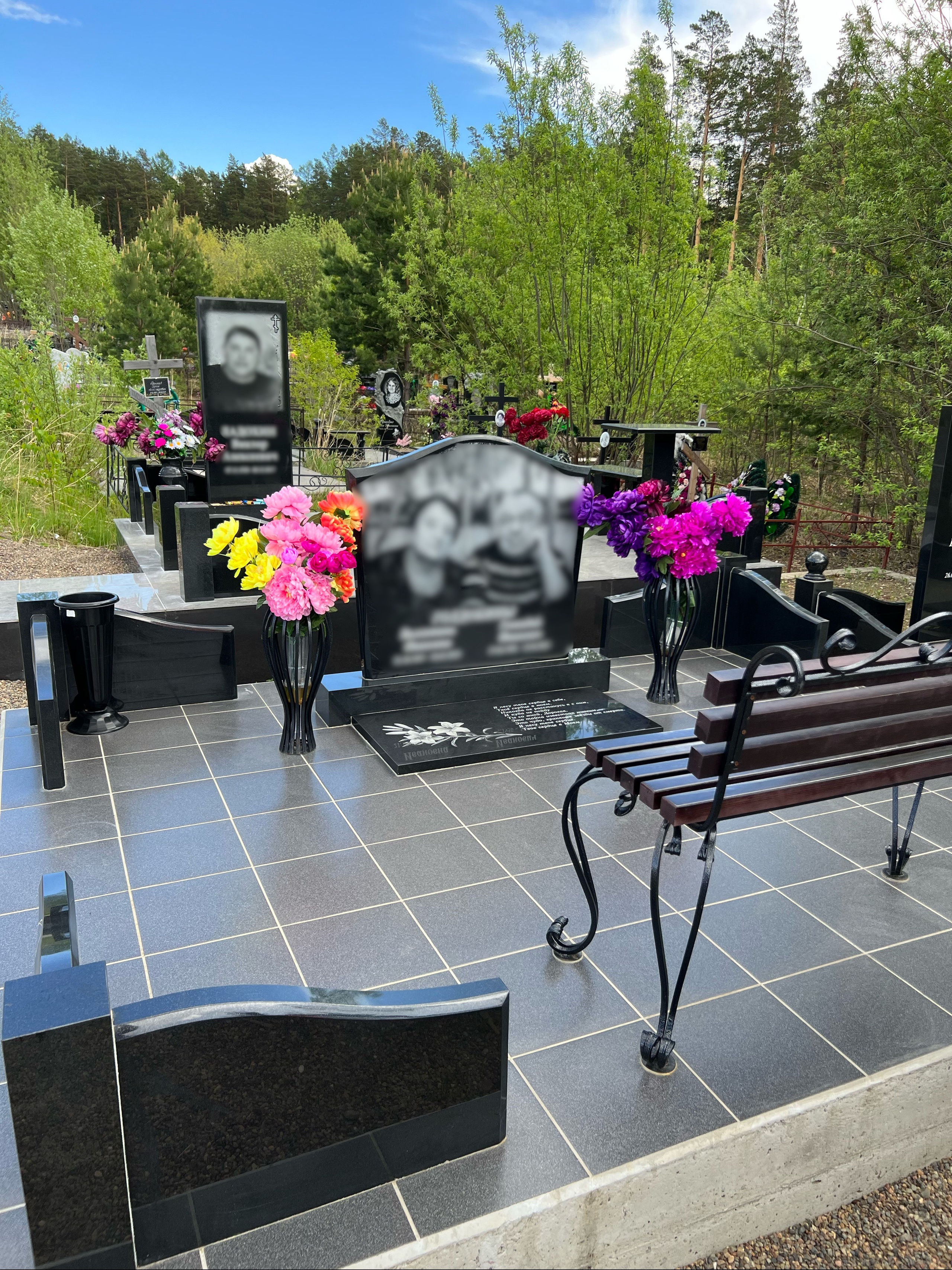 Благоустройство (наши работы). ГРАНИТ26 Ритуальные услуги Железногорск. Благоустройство могил, продажа памятников