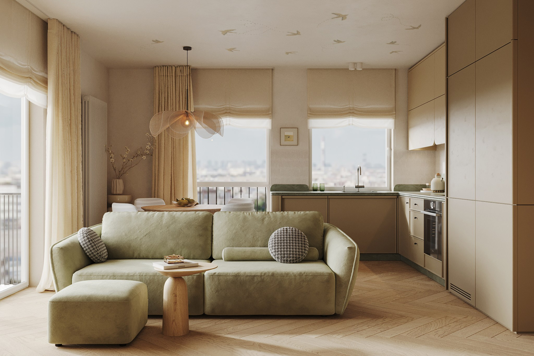 Сливочное небо. MIRRO STUDIO Дизайн интерьера и реализация под ключ Варшава