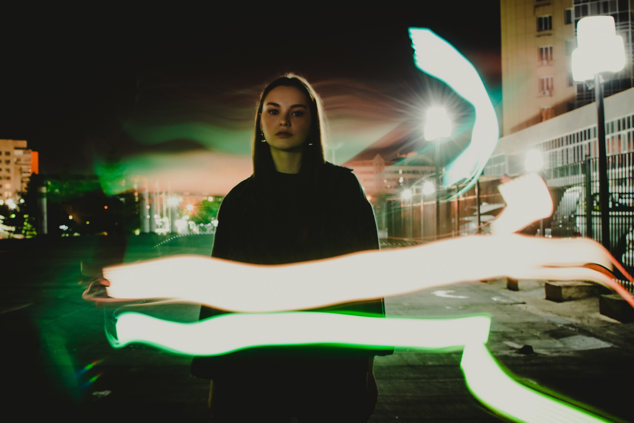 Эвелина — ночная фотография. Портретный фотограф в Хабаровске