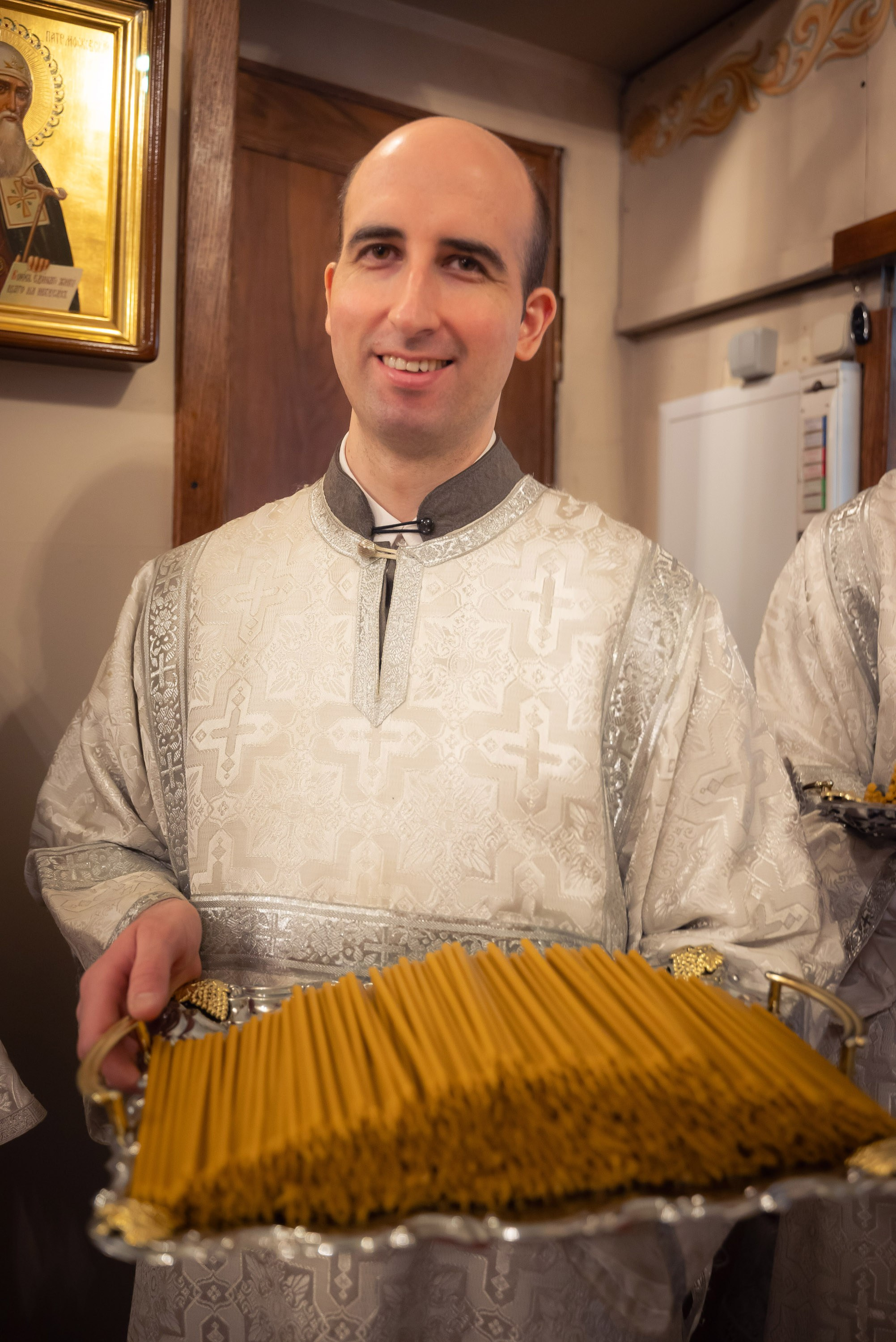 Богородский храм. Пасха. Полунощница, Божественная литургия. Антон и Татьяна Денисенко — В храме