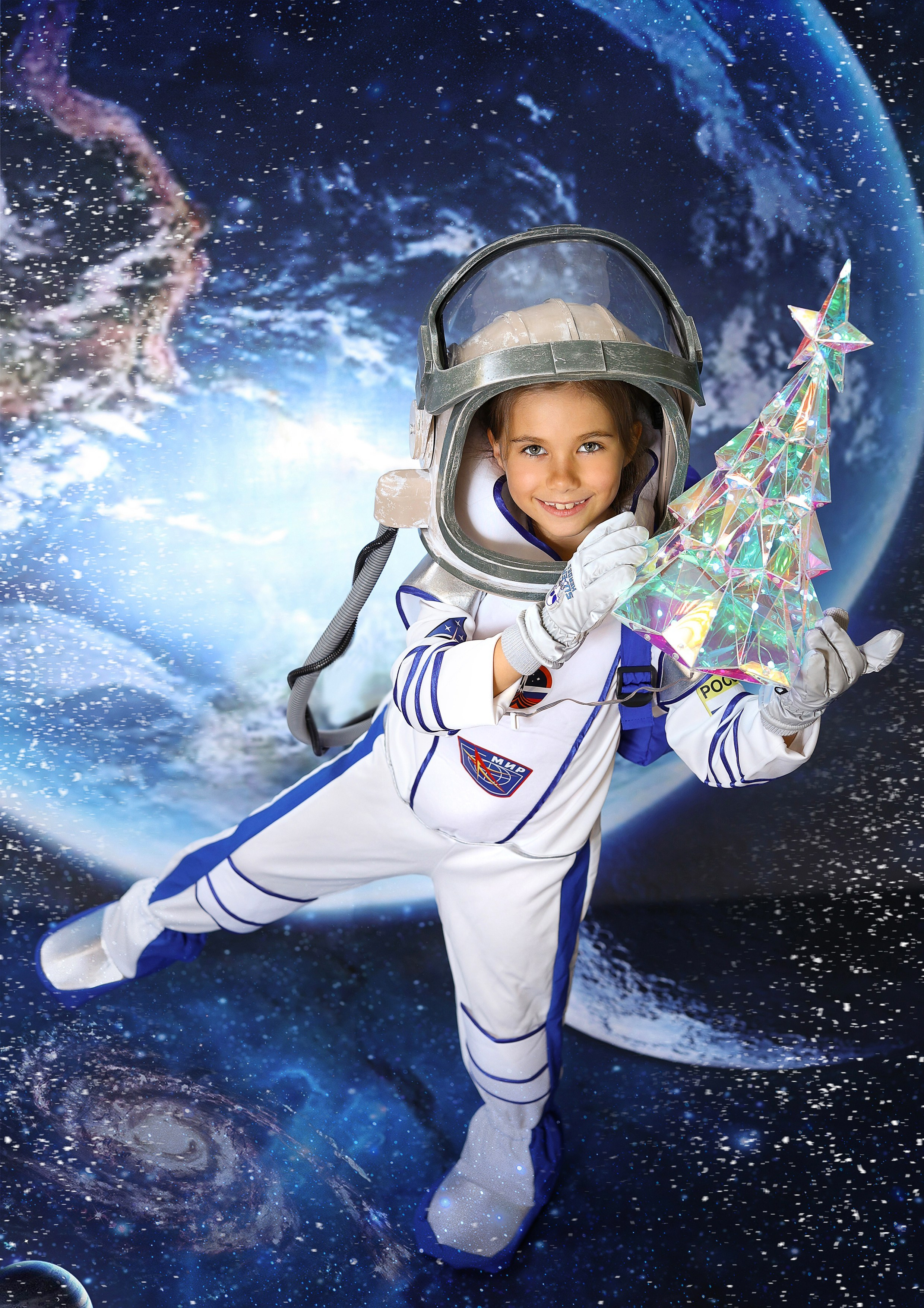 Фотосессия «Новый год в космосе» 2024 год. Фотограф в детский сад Елена Колчева Новокузнецк