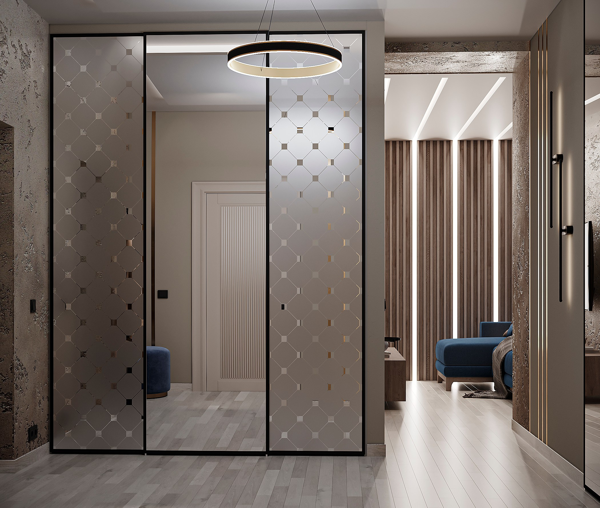 Синий акцент в интерьере 💙