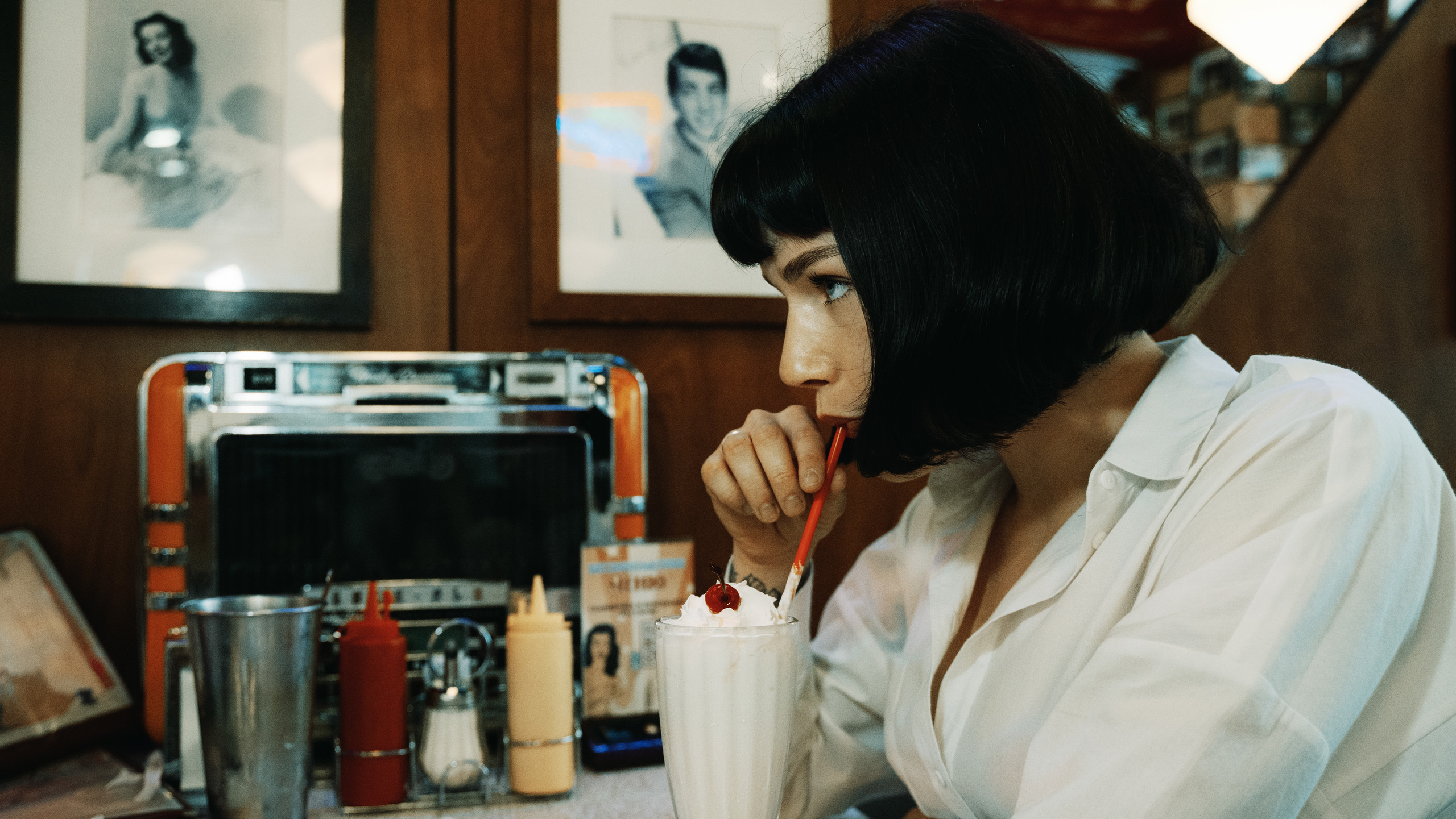 Съемка в образе Мии из "Криминального чтива"