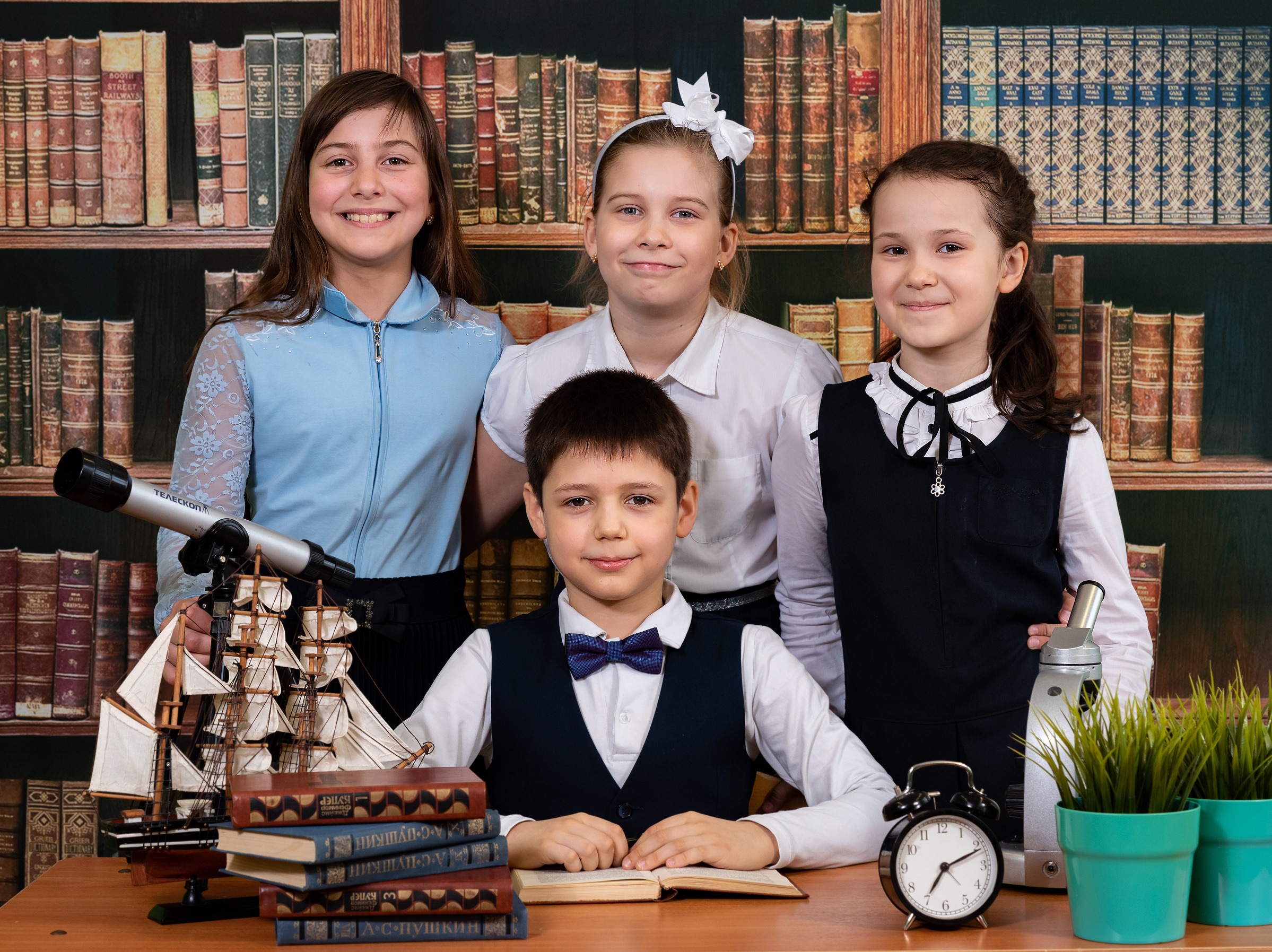 Выездная фотосессия 2 класс Библиотека