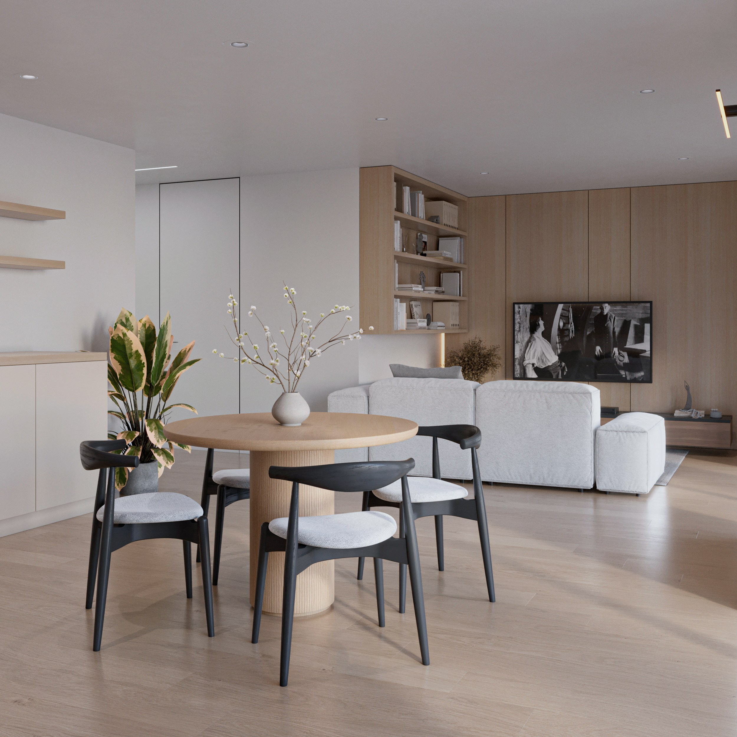 Open space. 3D visualization of exteriors and interiors