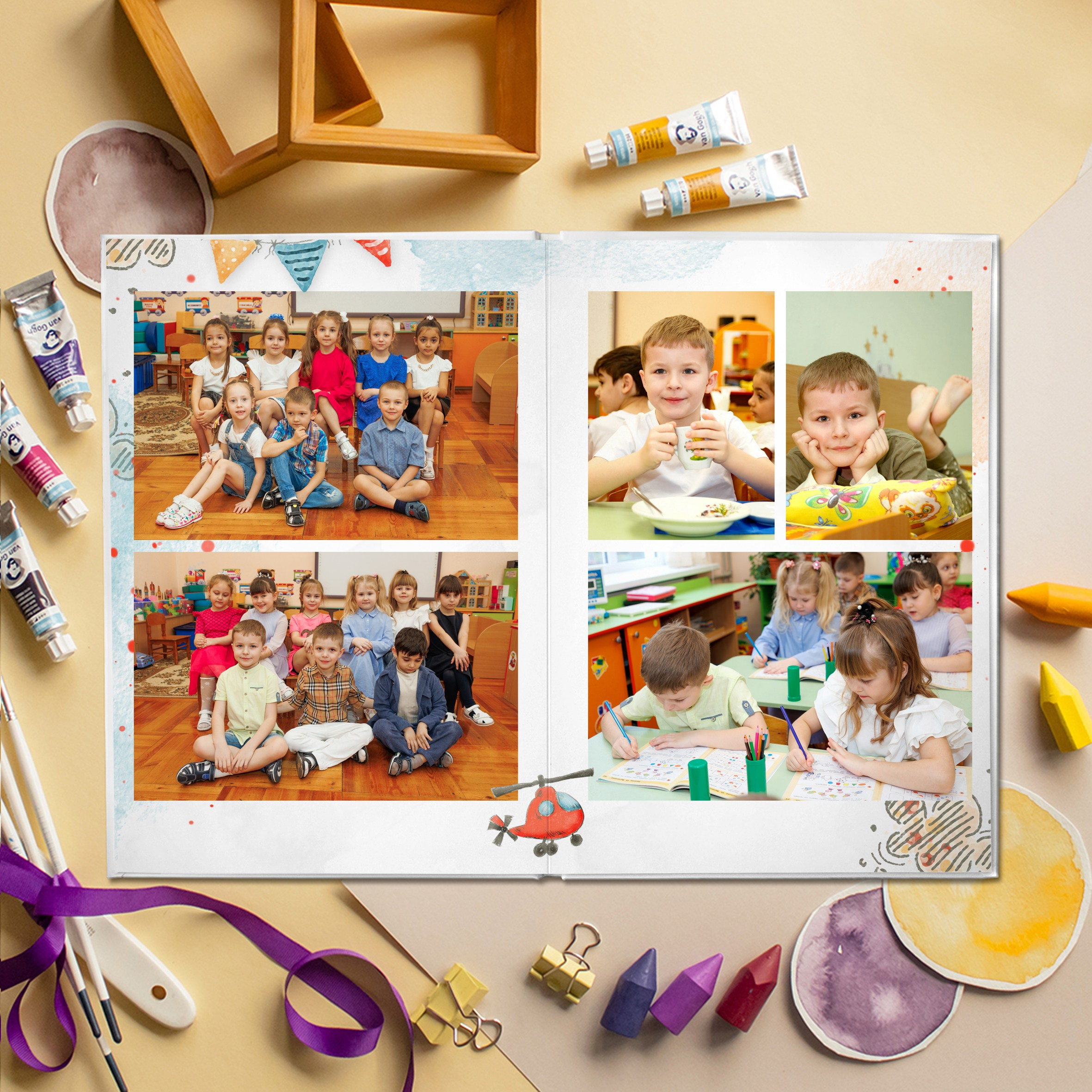 Образцы выпускных фотокниг для детского сада. Детский школьный и семейный фотограф в Краснодаре