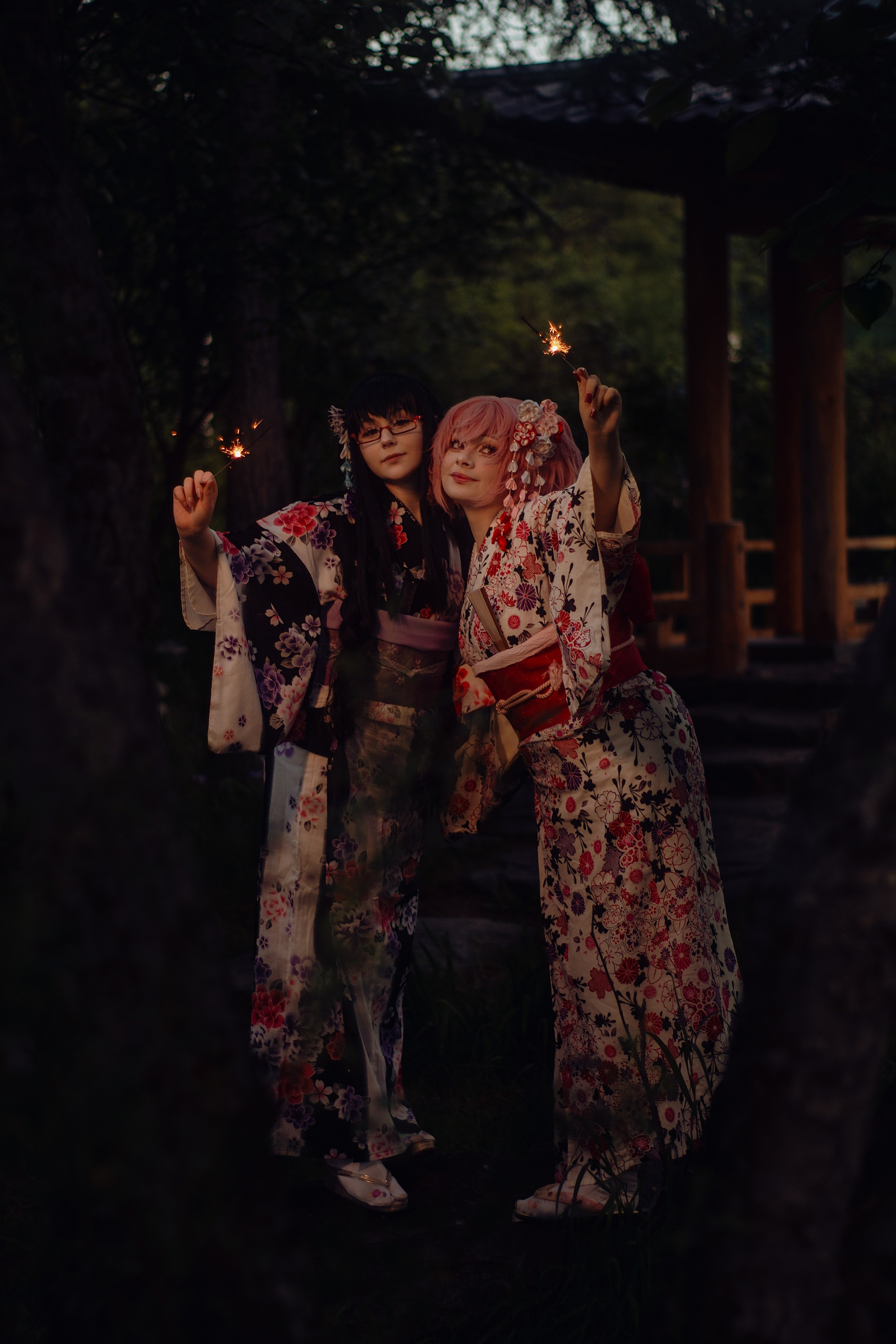Madoka Kaname & Homura Akemi (Mahou Shojo Madoka Magica, Kimono AU), Магадан 2025. Фотограф NotSilver