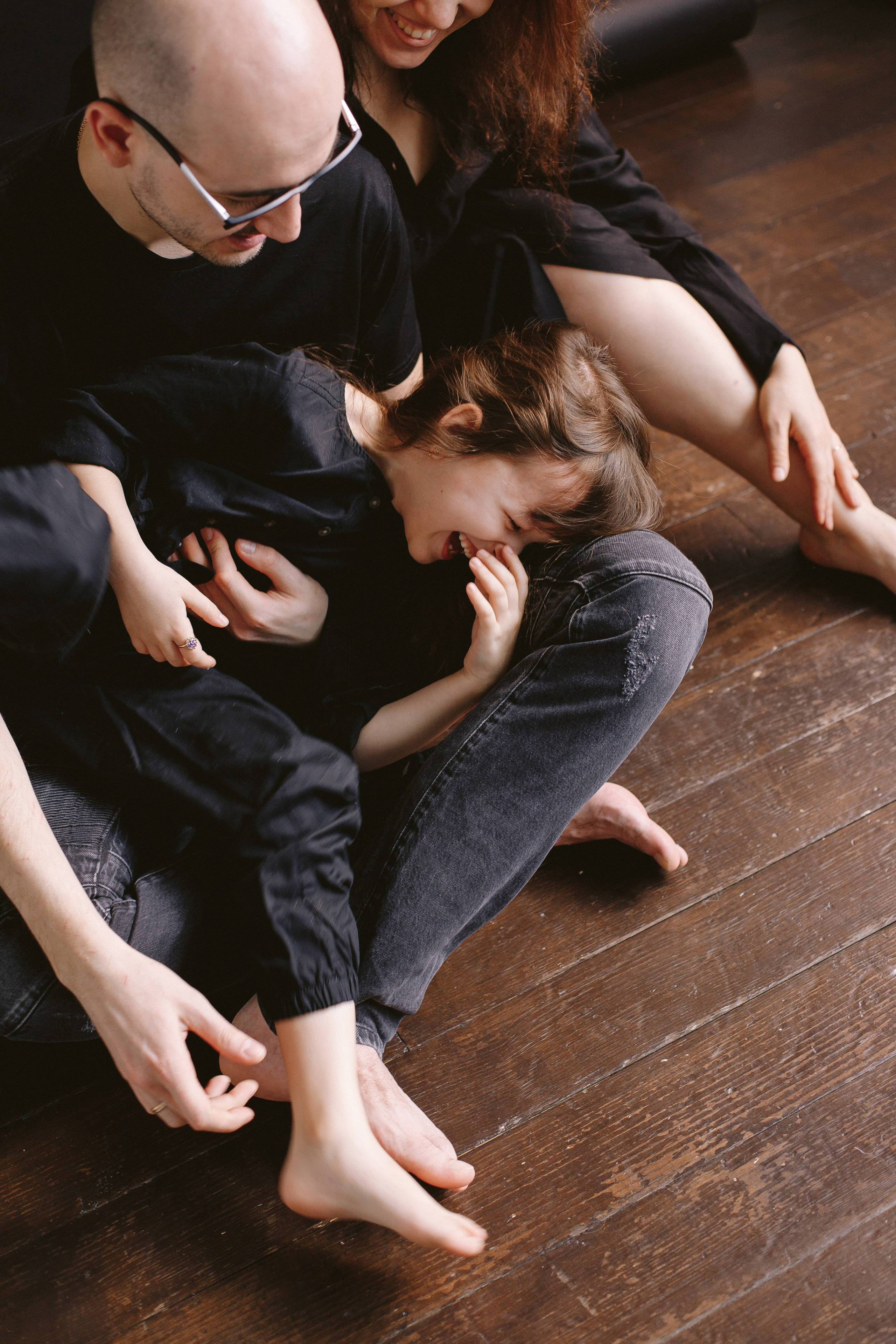 Лера с мамой, папой и Бусей