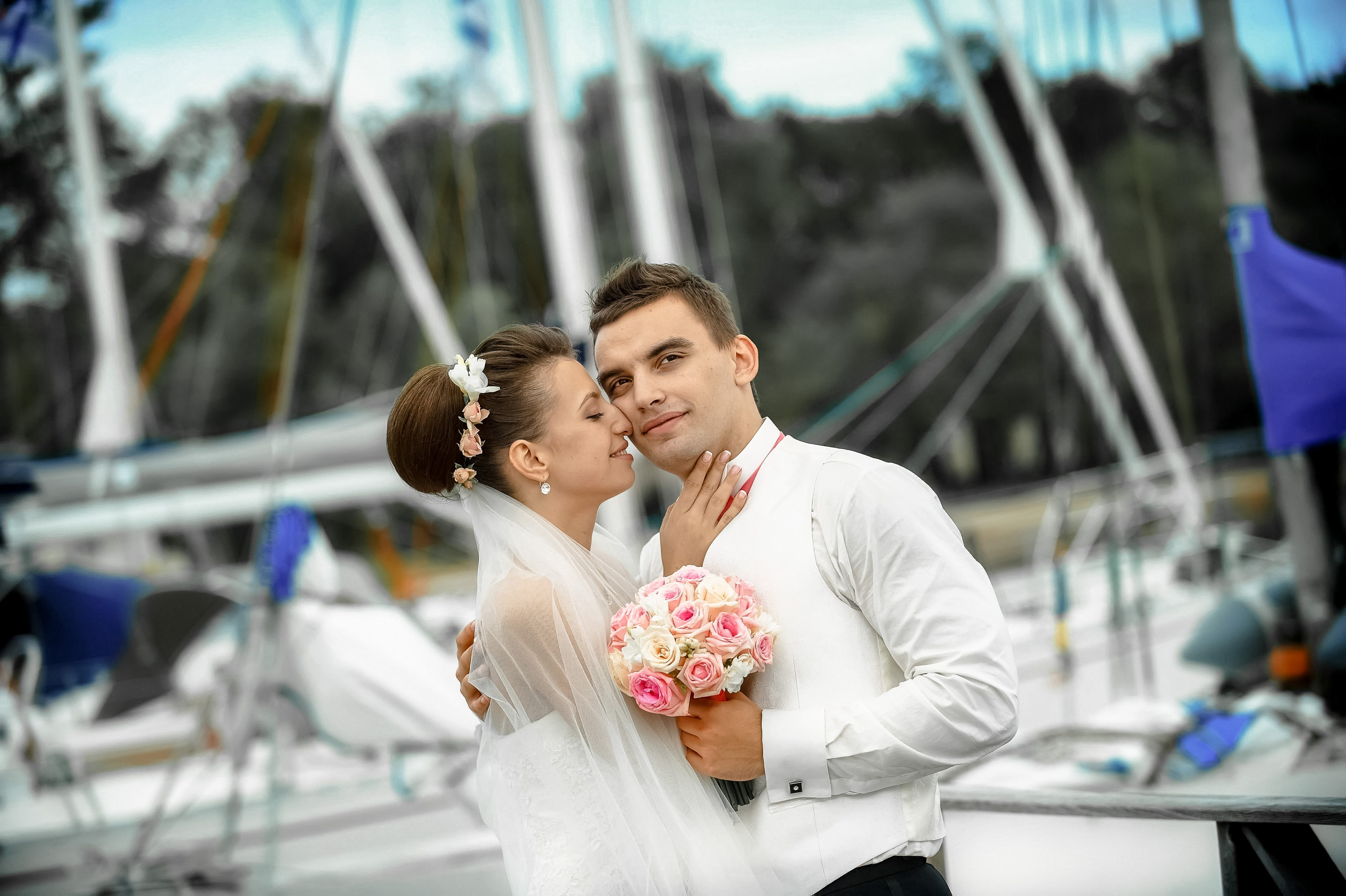 Маргарита и Алексей (выездная регистрация, фотосессия на Финском заливе, в яхт-клубе на закате). Портретный, семейный и свадебный фотограф в Санкт-Петербурге и в Пушкине Ширяев Денис