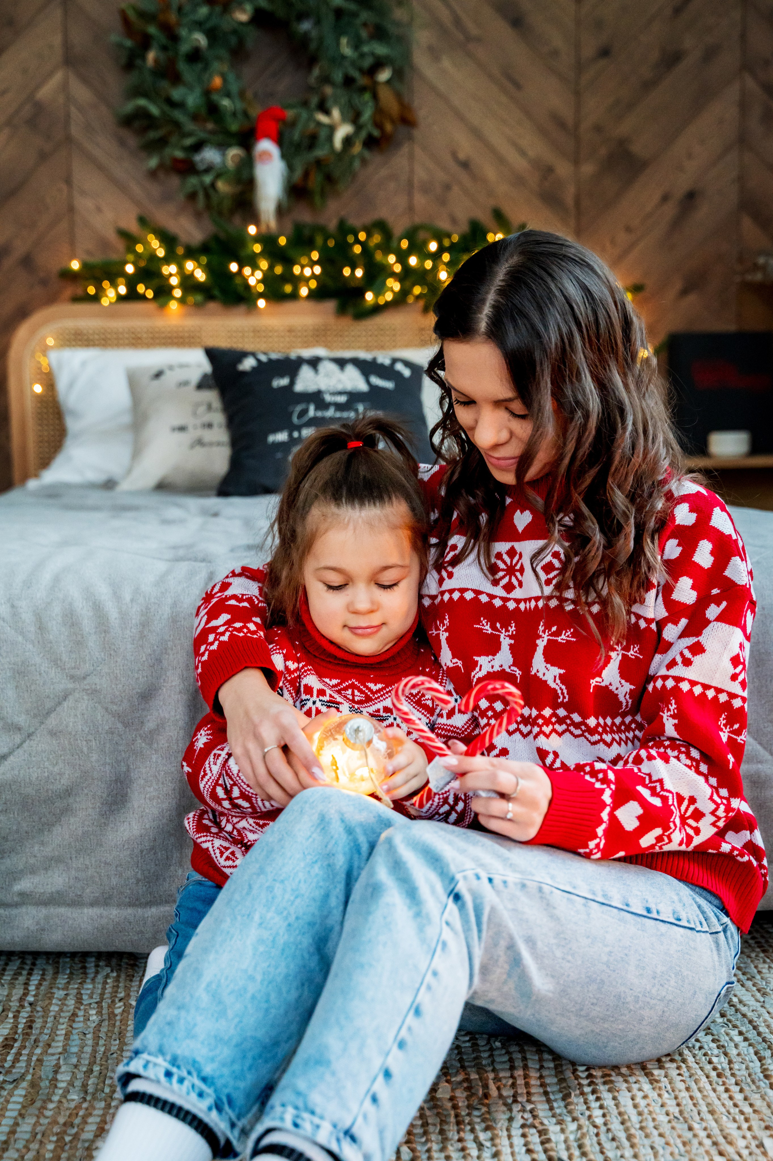 Новогодняя съёмка для мамы и дочки
