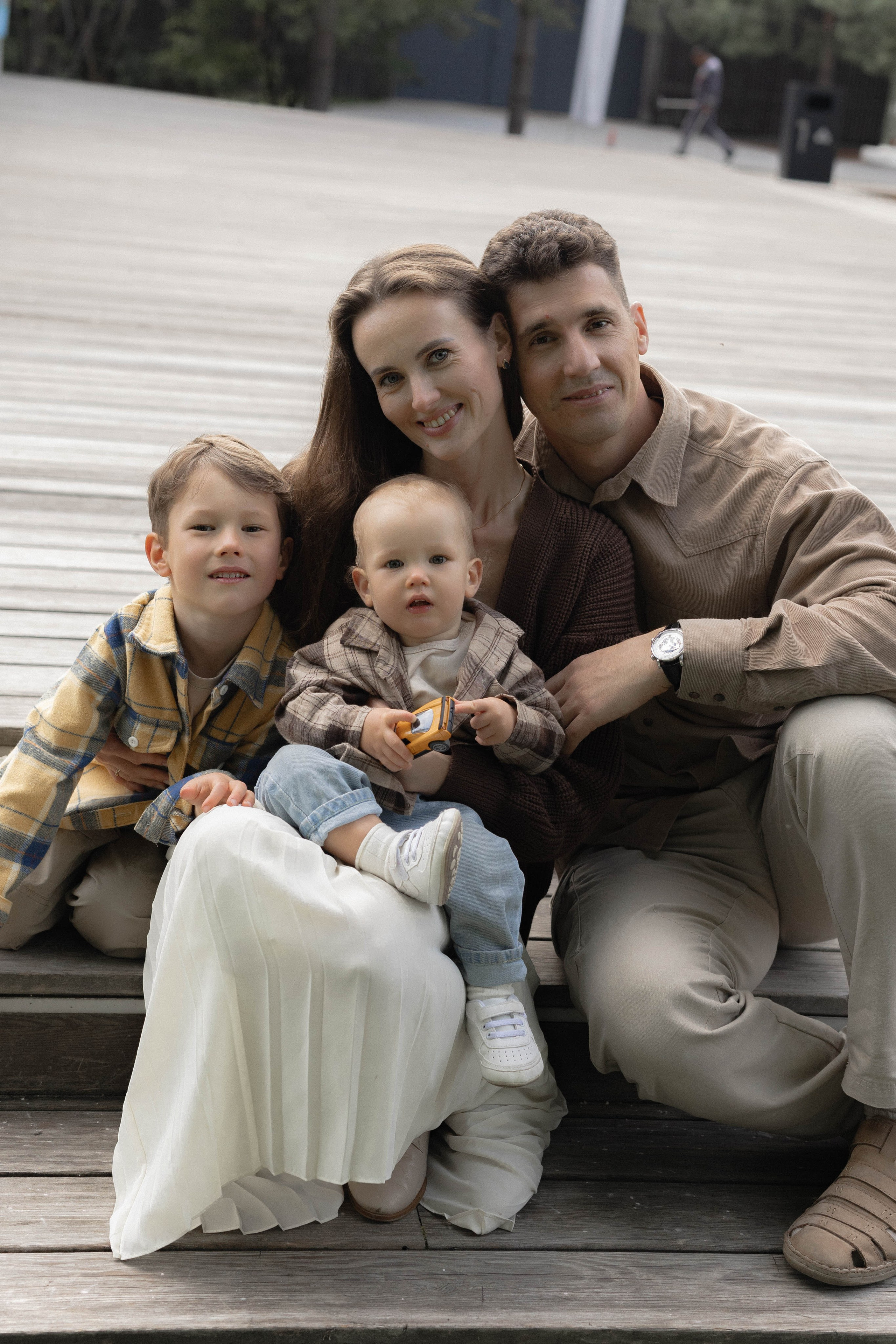 Семья в парке. Фотография о важном