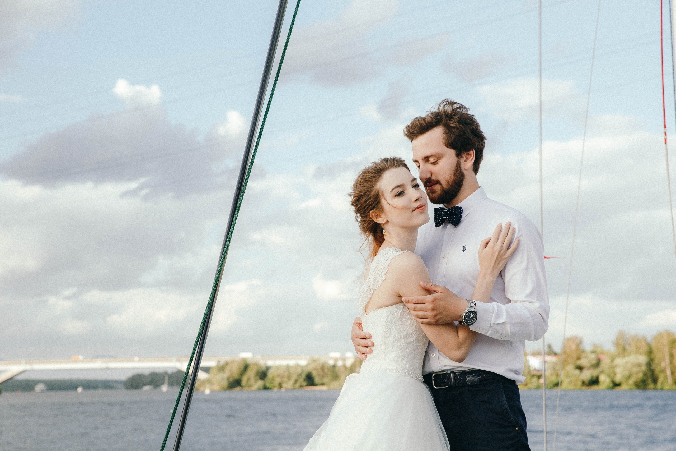 Свадебная фотосессия в Яхт клубе Дондавид в Москве