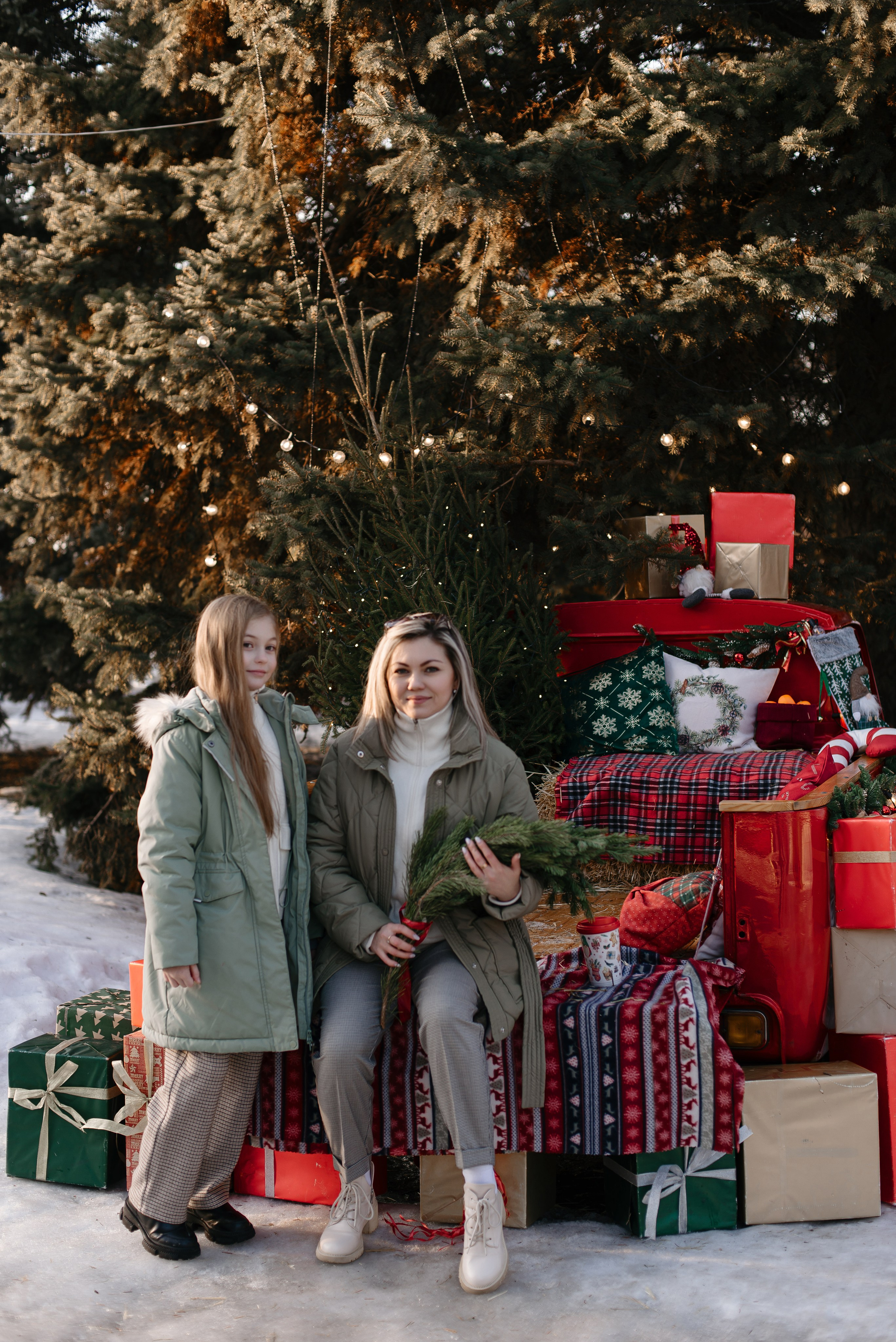 Фотограф Катерина Гущина: мама и дочка в зимнем парке