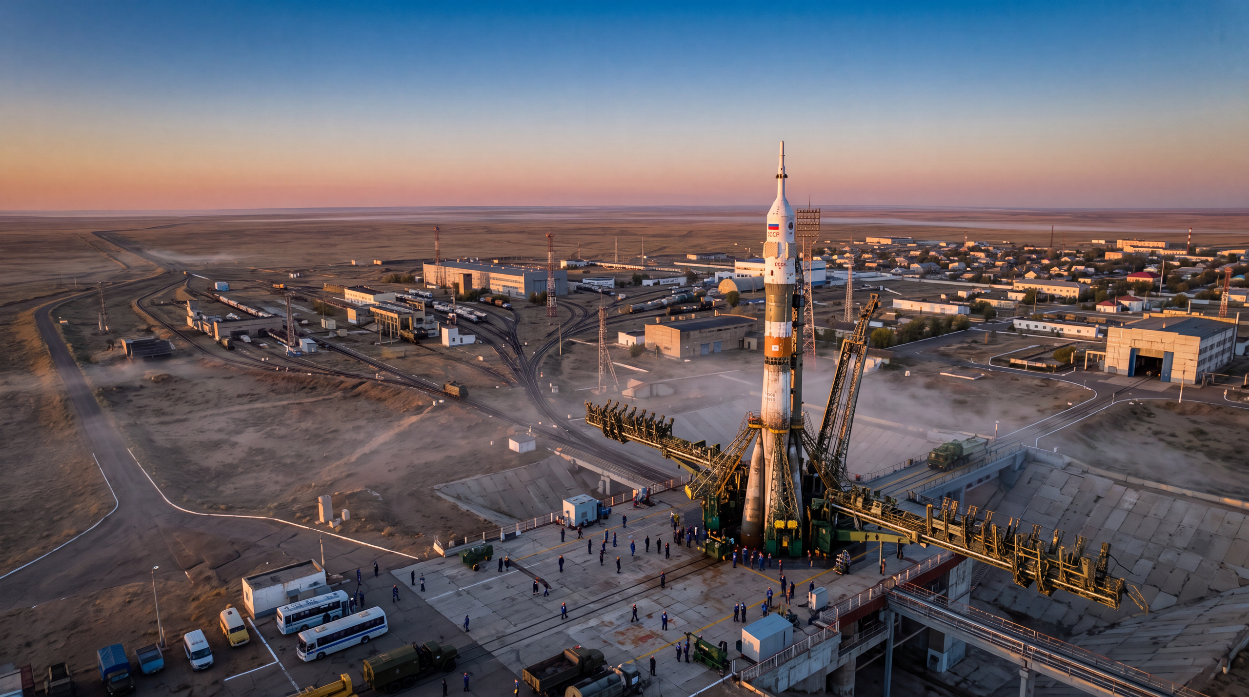 AI-видеоролик для бизнеса — кадр из ролика созданного нейросетью, космодром