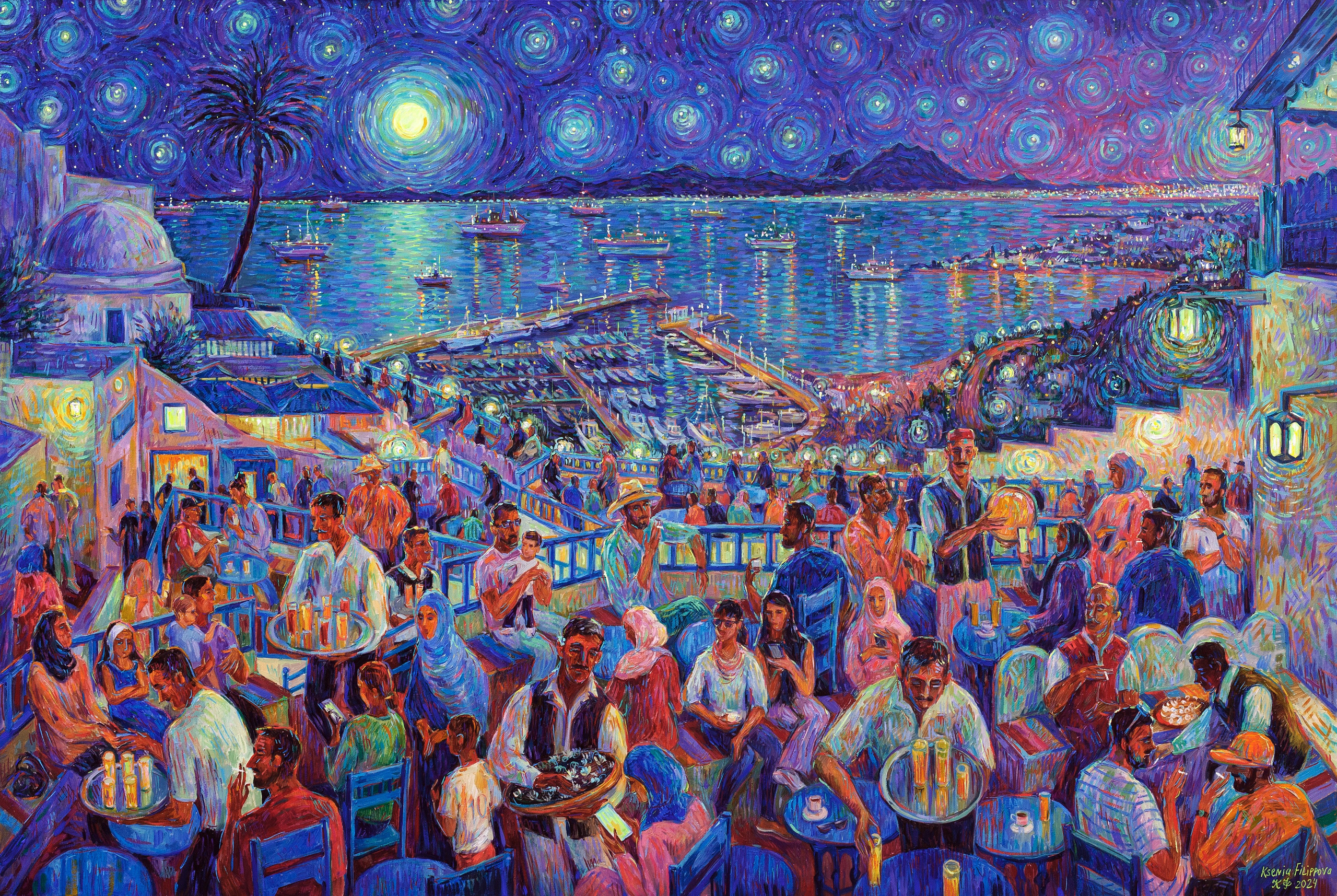 Sidi bou Said (exhibition at Galerie Saladin). Artist Ksenia Filippova