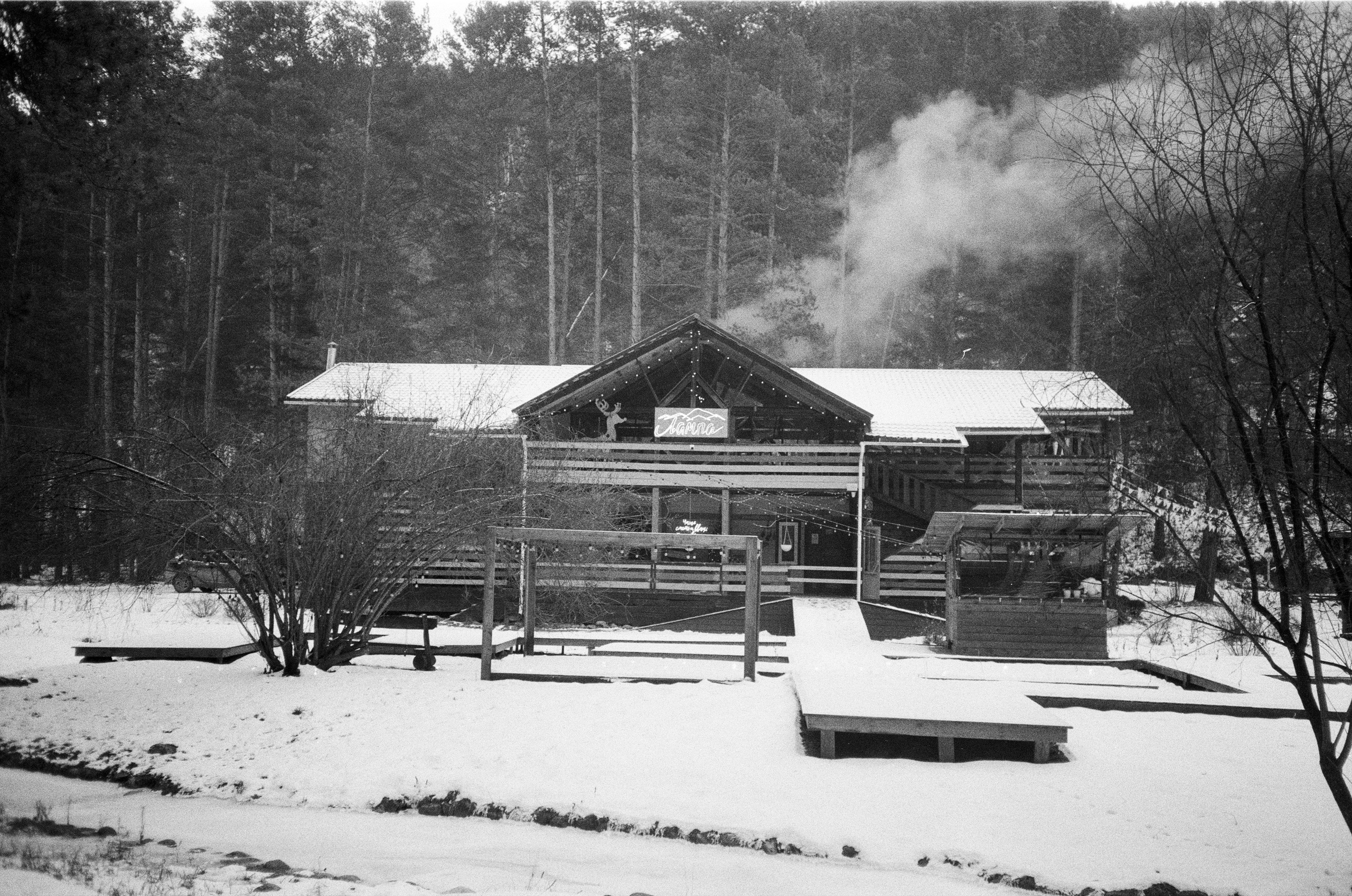 Olympus AF-10 SUPER / Ilford PAN 400 / Алтай, зима 2023 год