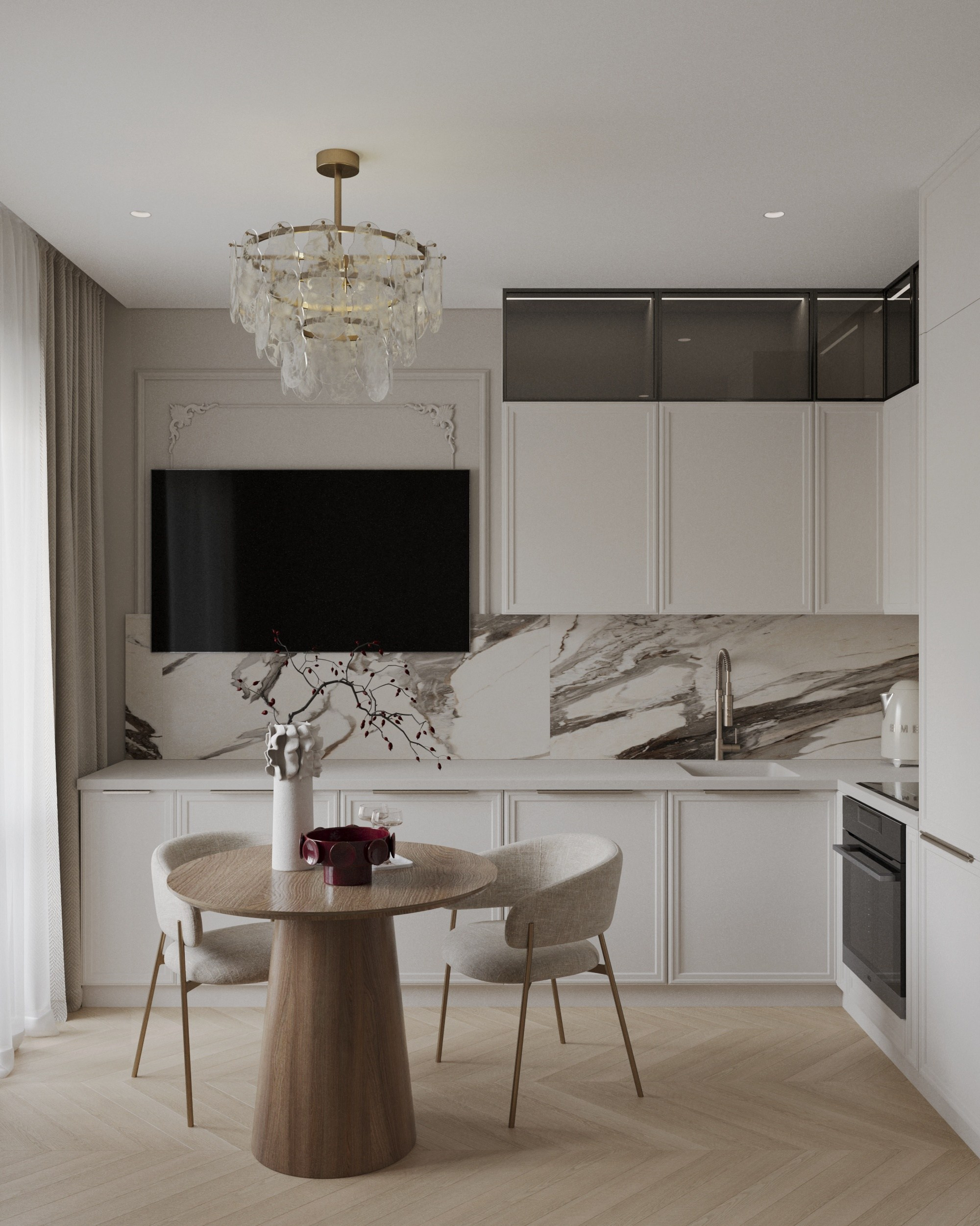 Дизайн-проект однокомнатной квартиры г. Санкт-Петербург. Дизайн интерьеров, 3D визуализации