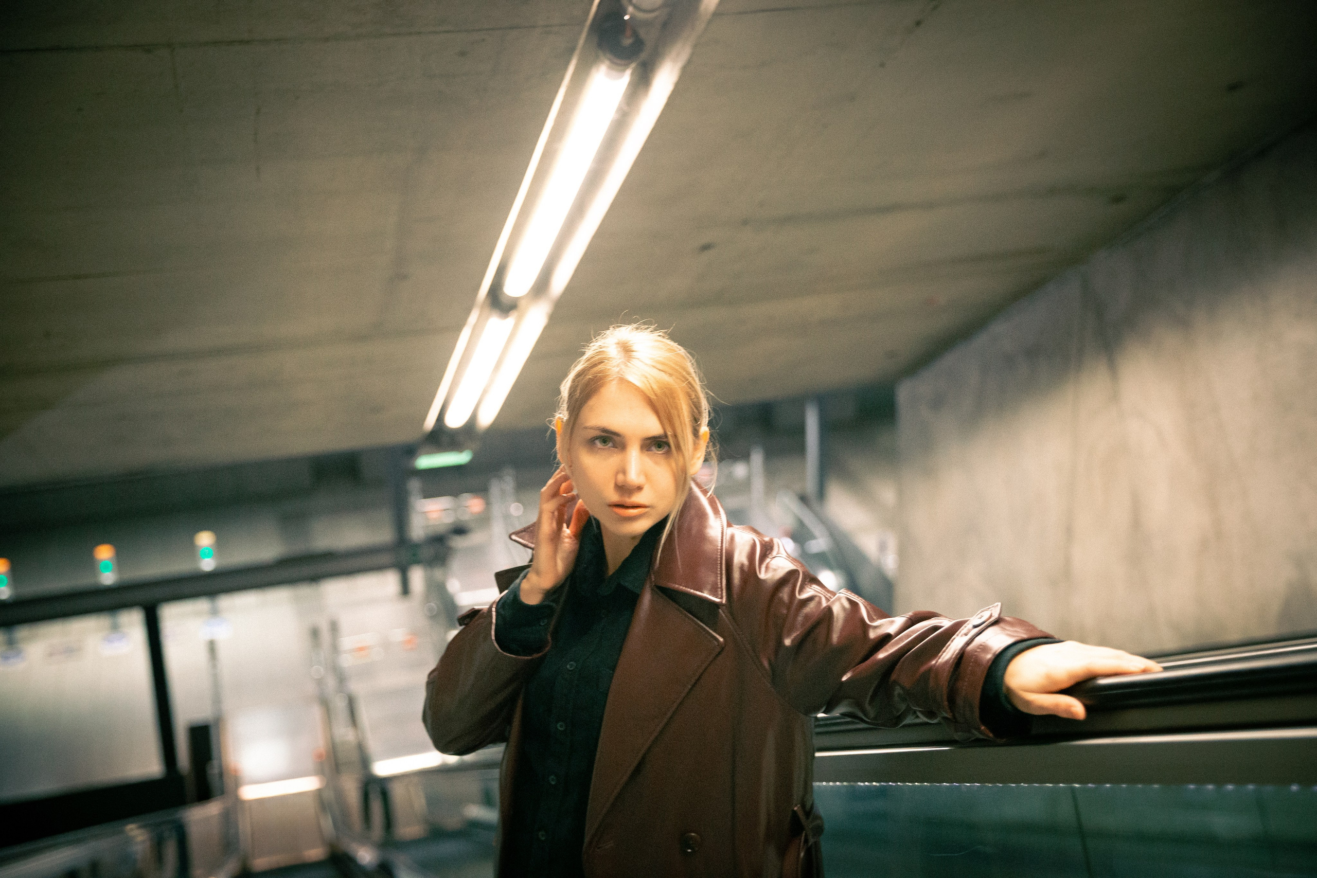 Girl in Budapest metro 