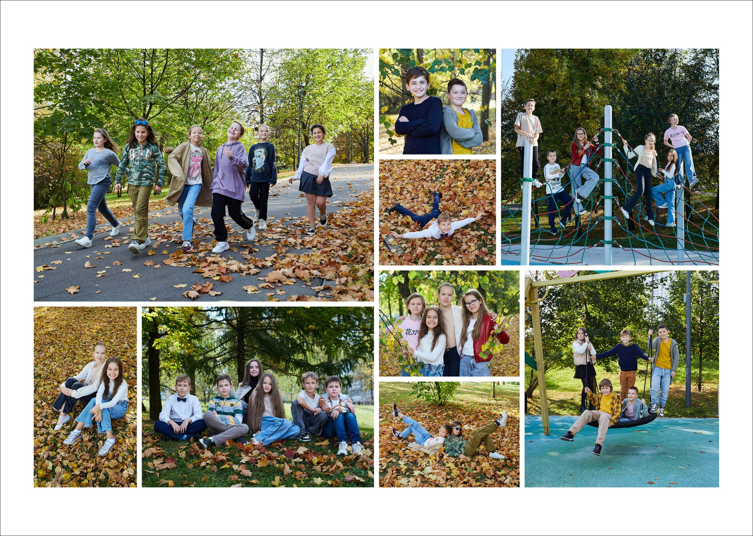 Выпускной альбом для 4 класса с осенней съемкой на улице. Школьный фотограф Сергей Беликов