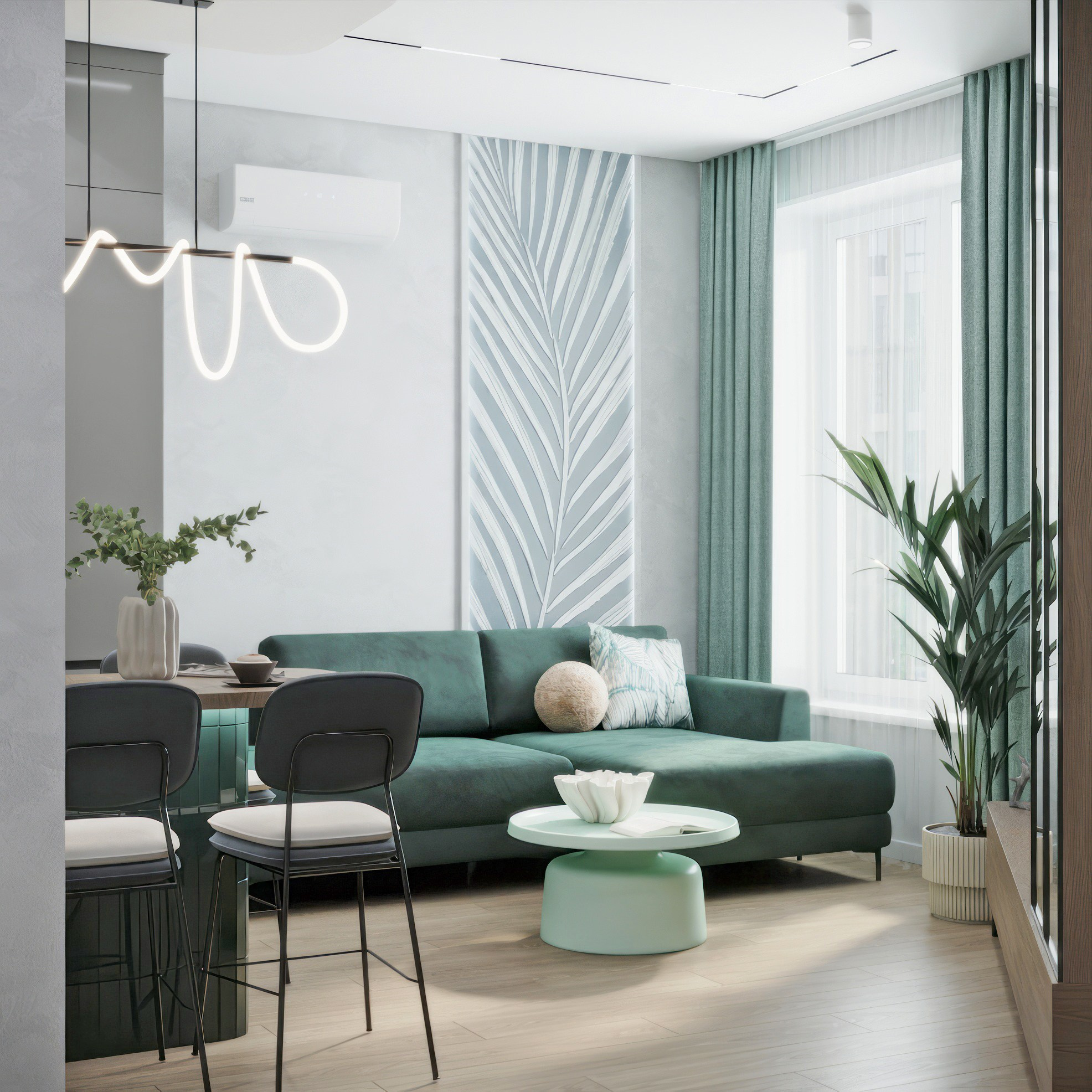 ЖК Легенда Малоохтинский. Тропический оазис. Проект в реализации. Дизайн-студия интерьеров Юлии Ивановой