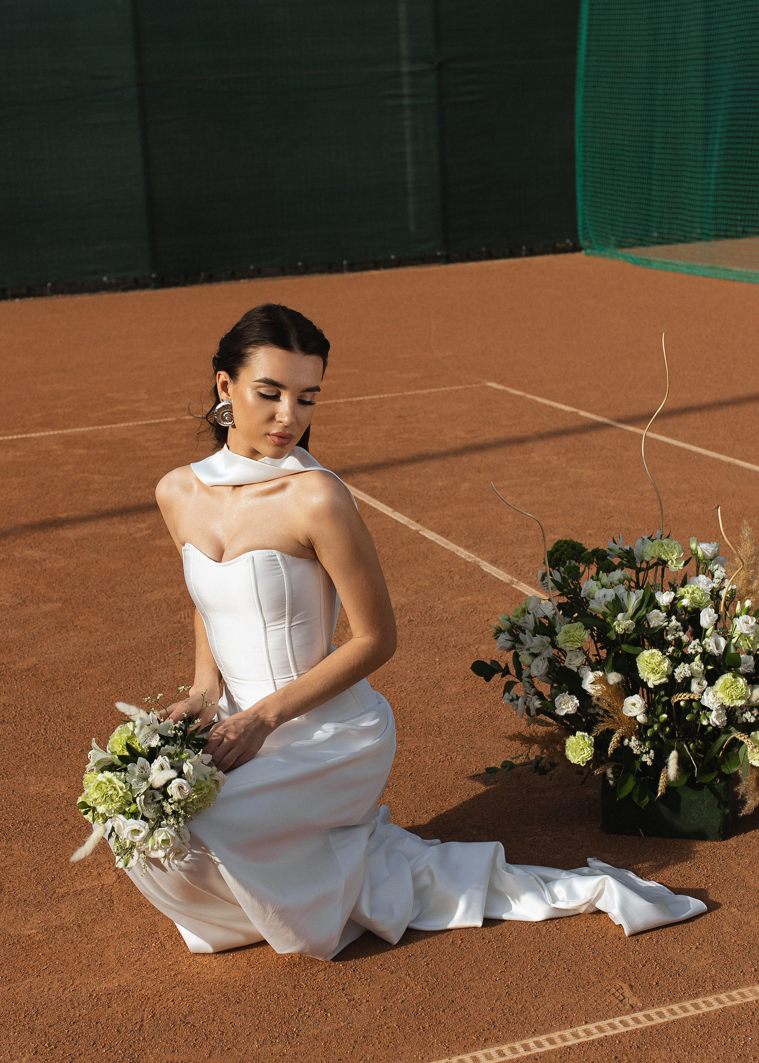 Утро невесты на теннисном корте. Фотограф Вышний Волочек/Тверь/Москва/Санкт-Петербург