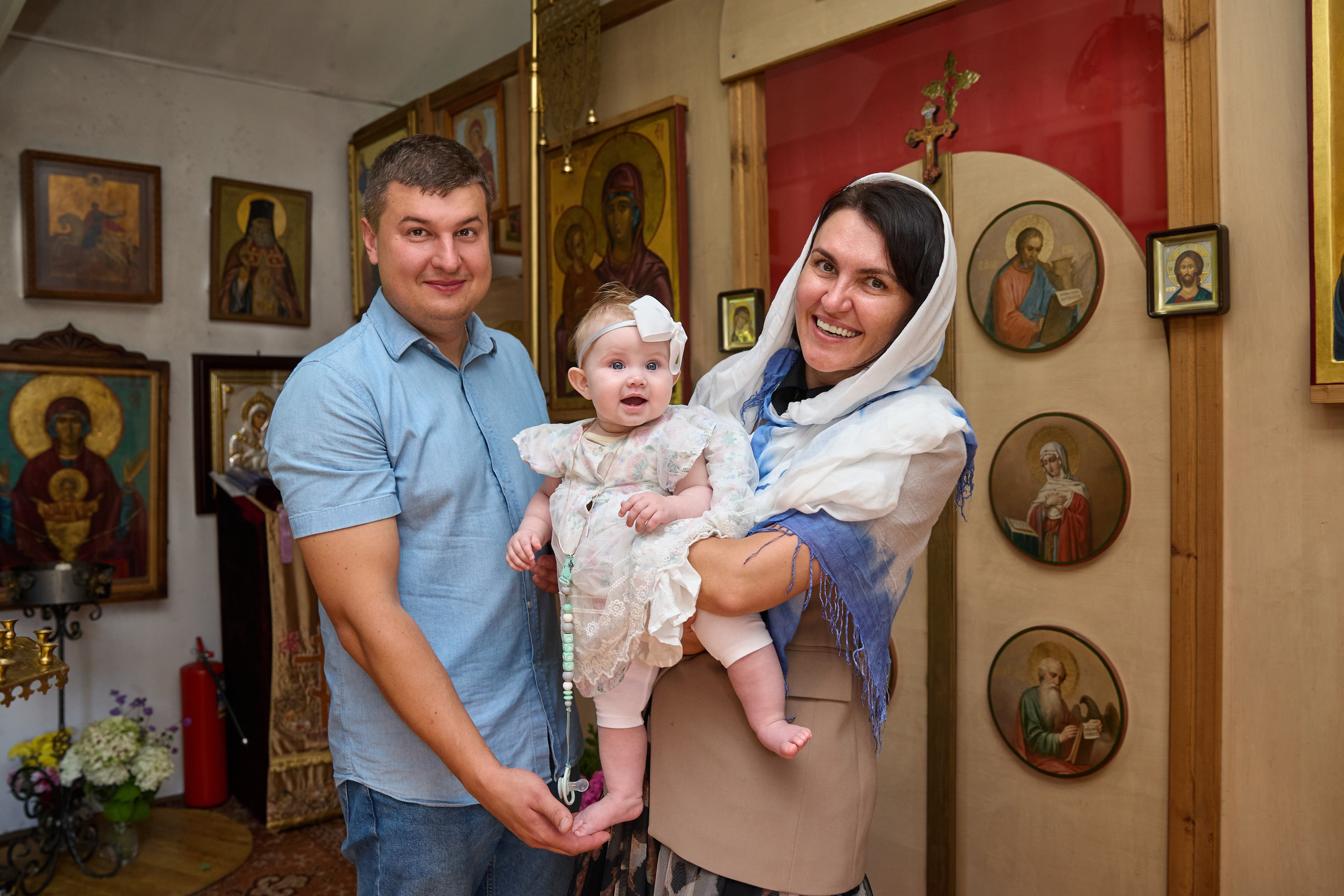 Съемка крещения в Щомыслице